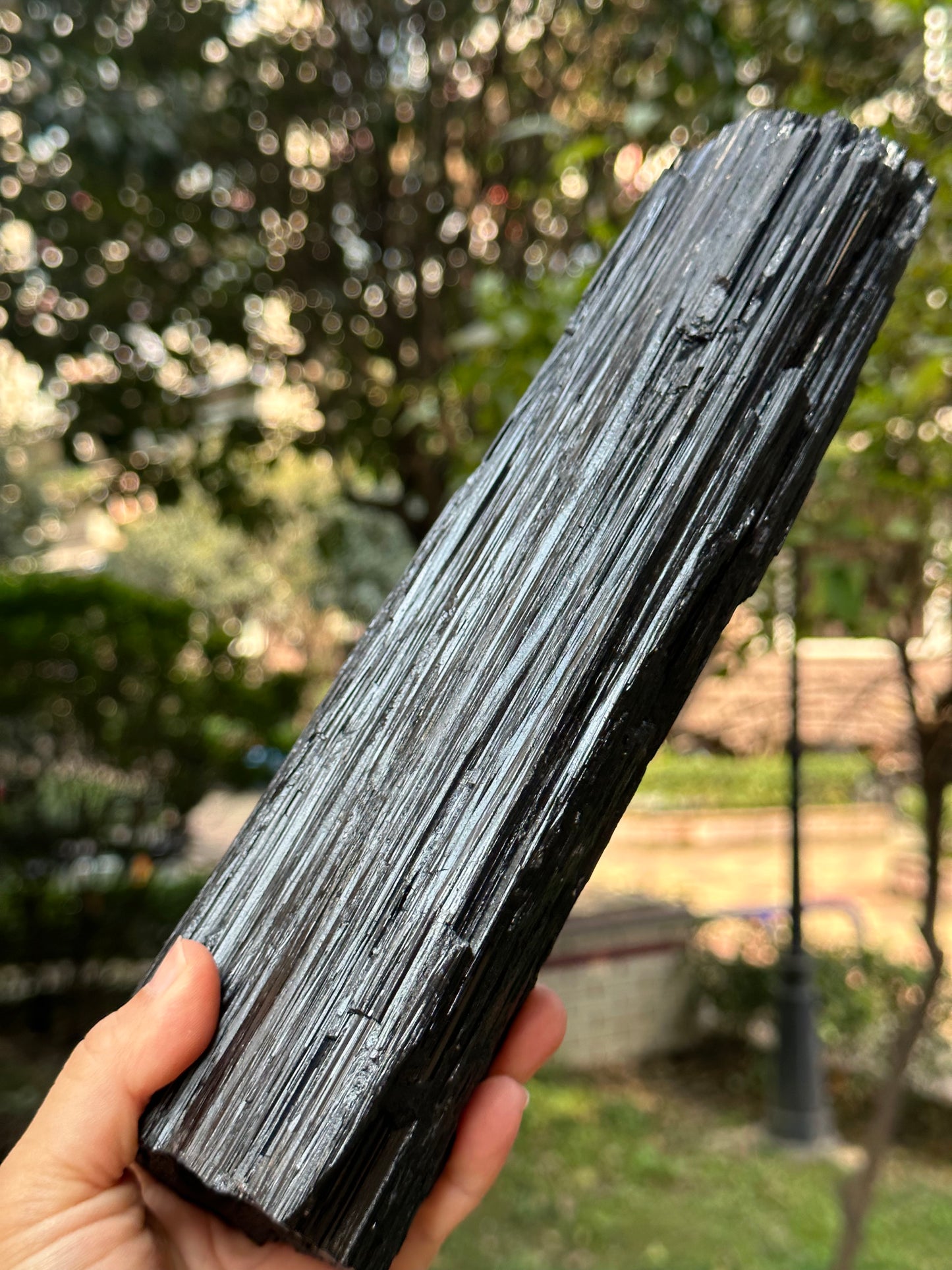 9.8 "/5 lbs  EXTRA LONG & LARGE Raw Black Tourmaline Crystal Point/Shining Tourmaline Specimen-250*83*52 mm 2241 g