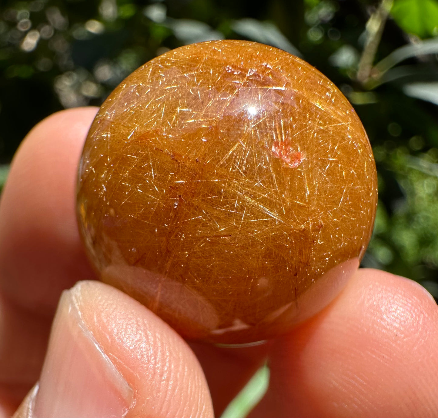 Shining Clear Golden Rutilated Quartz Sphere/Rutile Quartz sphere/Multi-inclusions Gold Needles included Crystal Ball/Special gift-23 mm