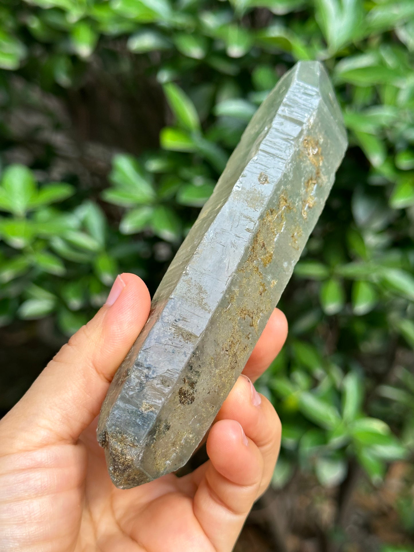 250 g Rare Double Terminated Green Phantom Quartz Crystal Point