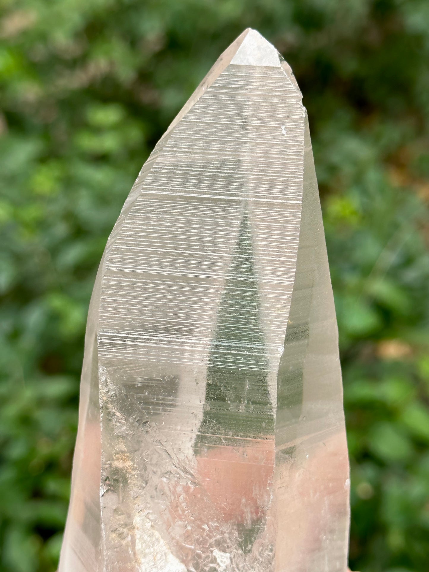 1.2 lbs Long and Clear Columbia Lemurian Seed Muzo Quartz Laser Knife Crystal Point with Striation