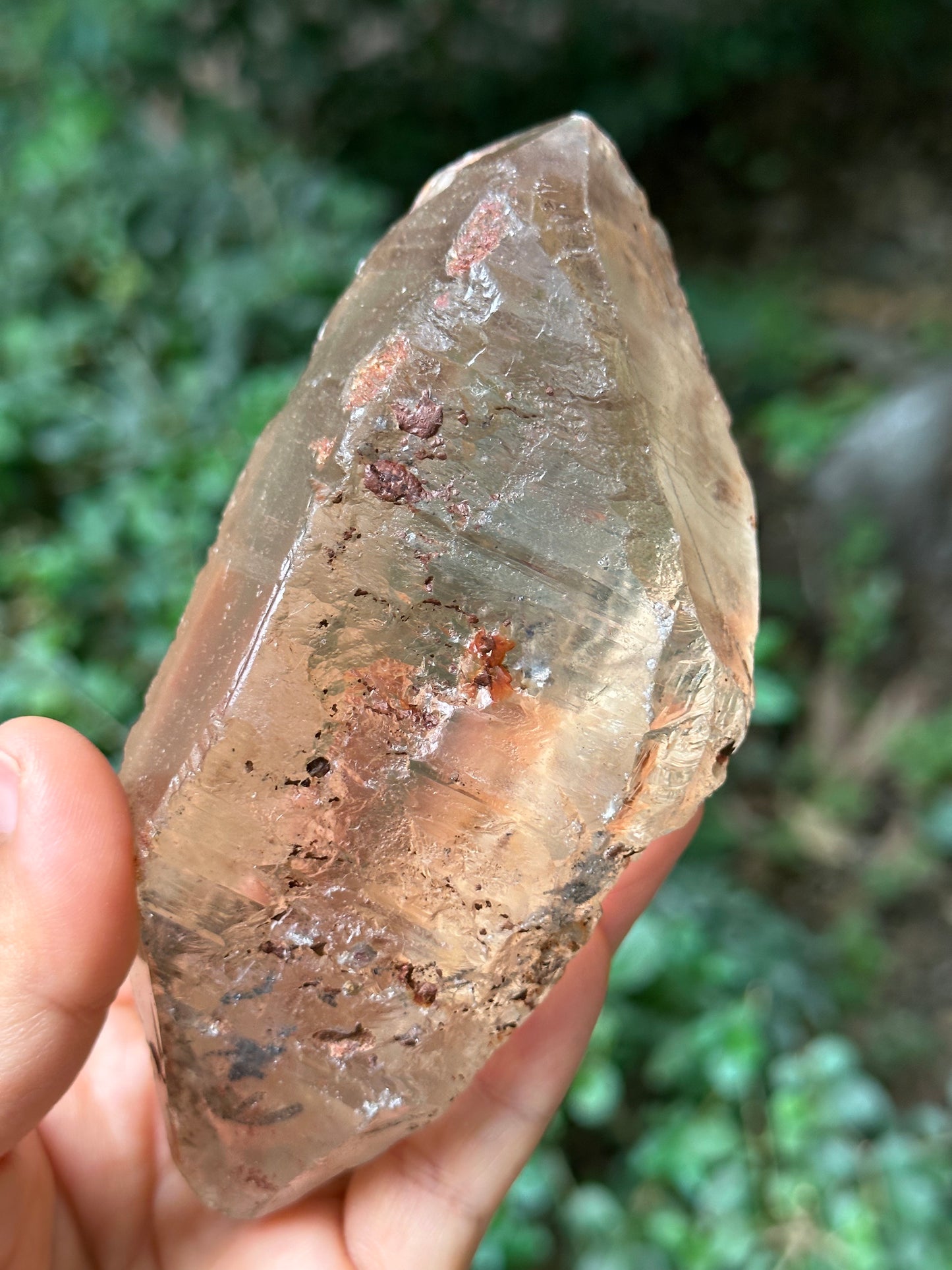 Rare Double Terminated Himalayan Nirvana Quartz Crystal/Ice Clear Rainbow Quartz Point/Self-healed Quartz from Tibet-122*58*50 mm 422 g