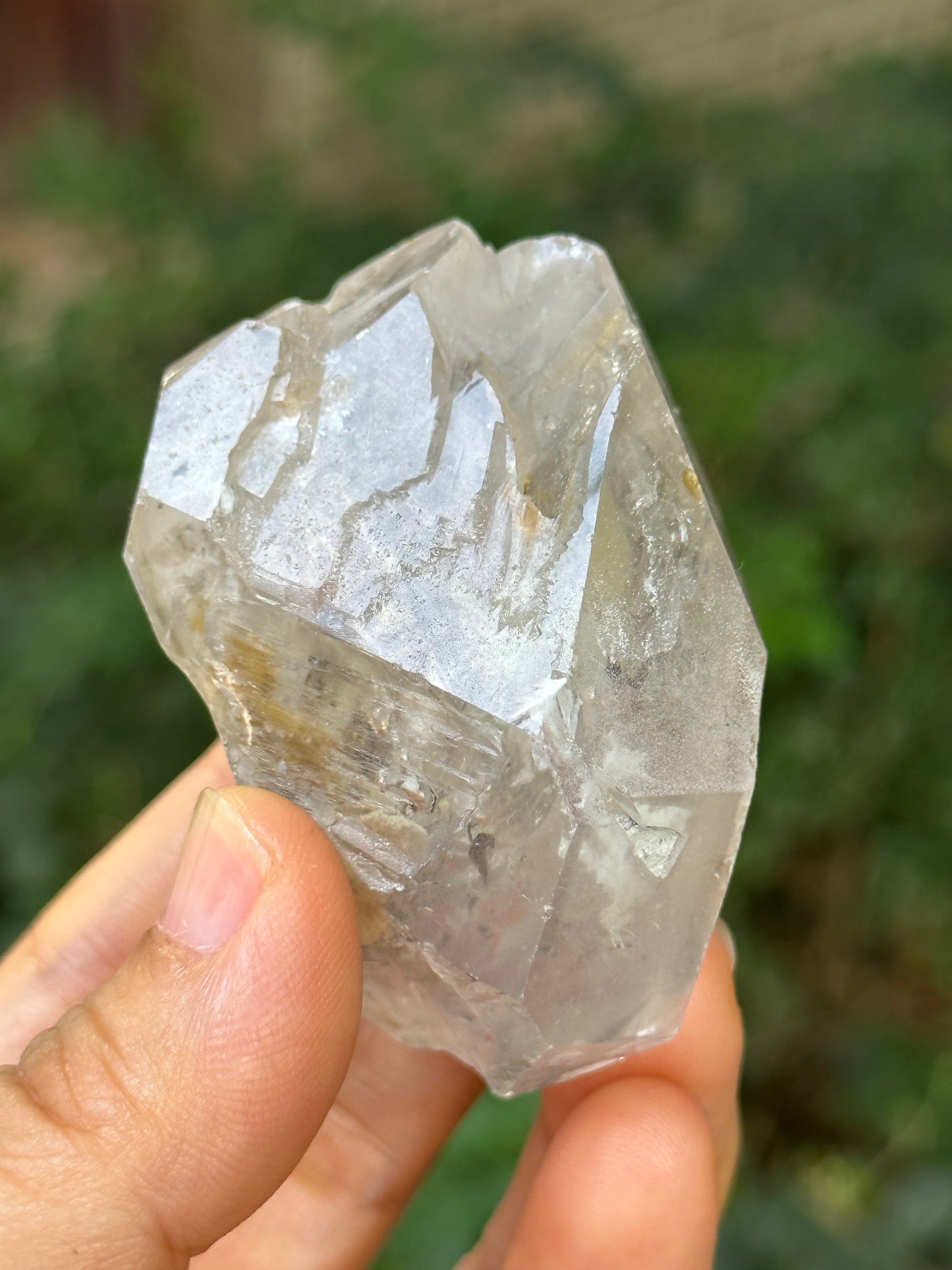 Rare Double Terminated Enhydro Quartz Crystal-Moving Liquid Water & Carbon Bubbles Including/YunGui Crystal Quartz inclusions-112 g