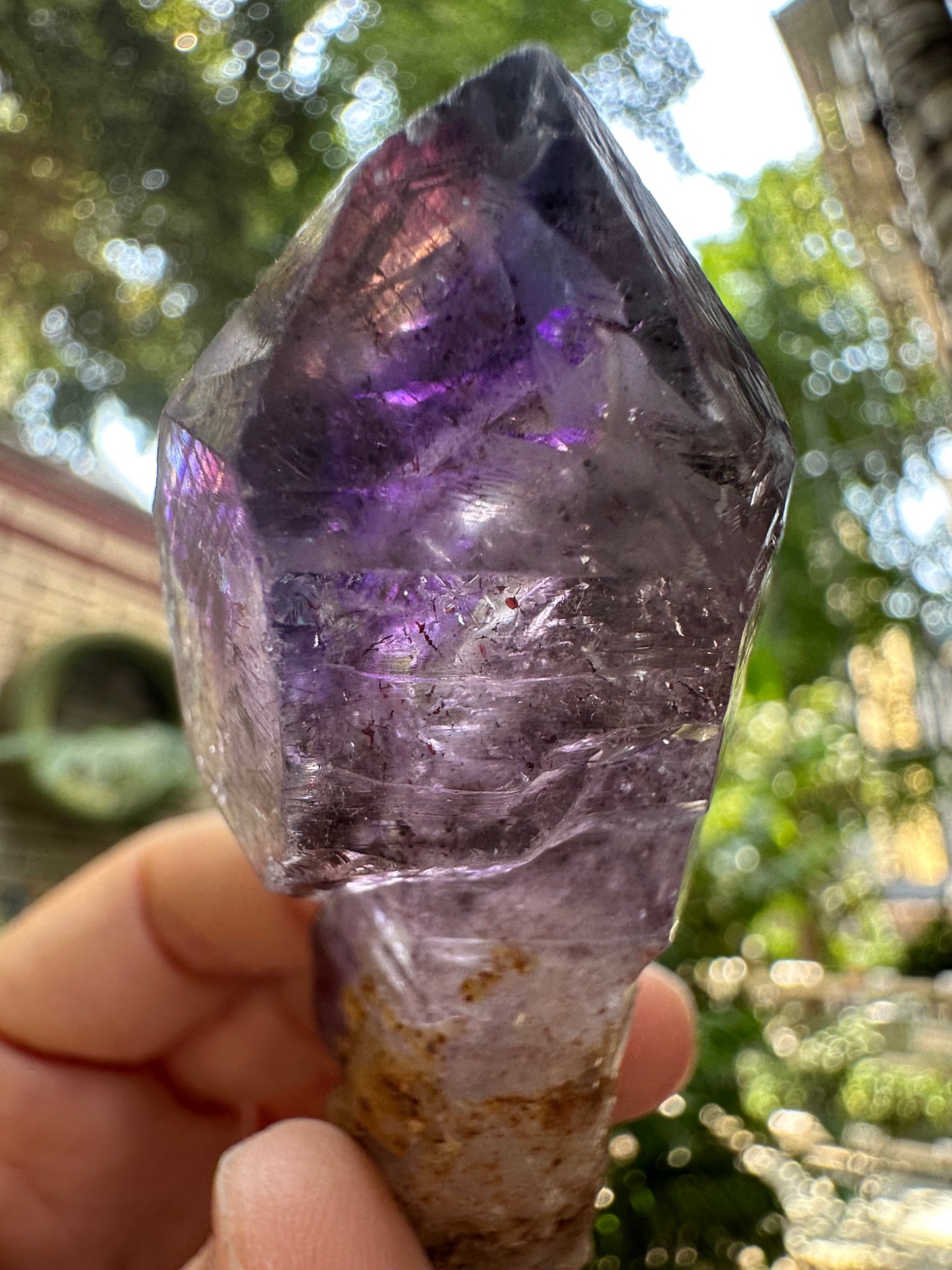 Rare Double Terminated Clear Super 7 Amethyst Quartz Scepter Crystal Point/Specimen/Super energy Healing Crystals/Reiki-91*25*21 mm 68 g