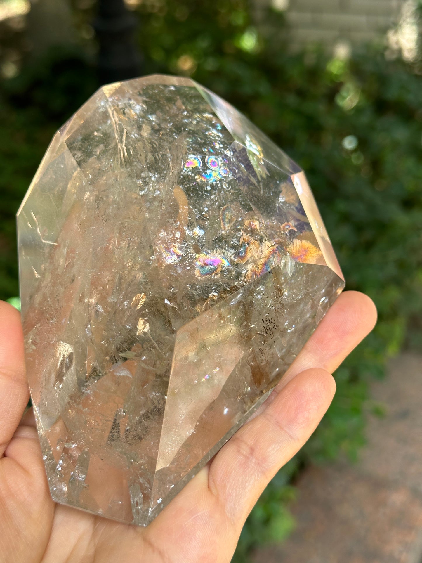 Rainbow Satyaloka Clear Azeztulite Smokey Quartz Crystal Chunk-Polished Himalayan Quartz/Special gift/Meditation Stone/Synergy 12 Stone-620g