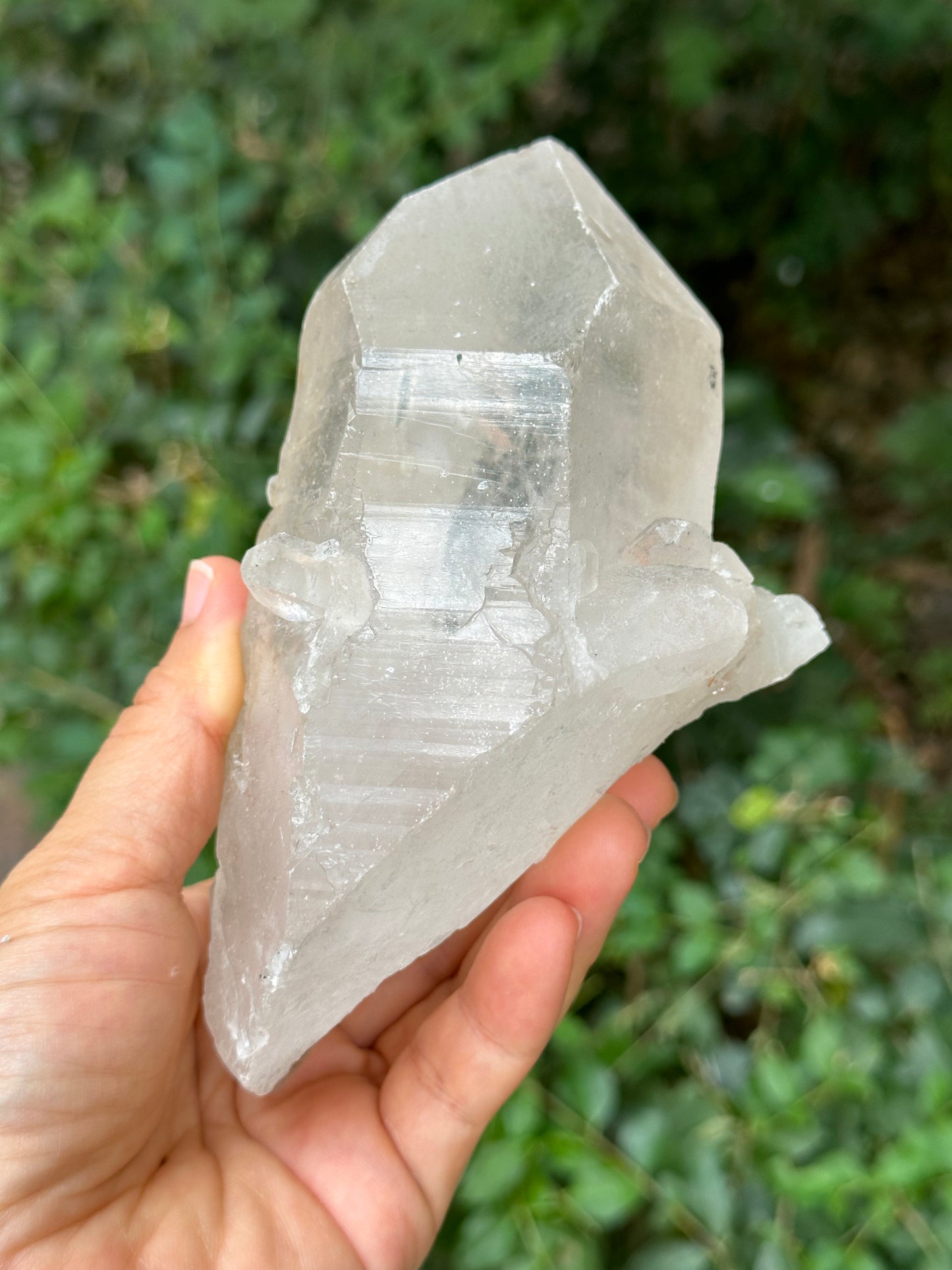 Rare Natural Himalayan Double Terminated Record-keeper Quartz Penetrator Crystal Ice Clear Crystal Quartz Point -140*80*72 mm 731 g