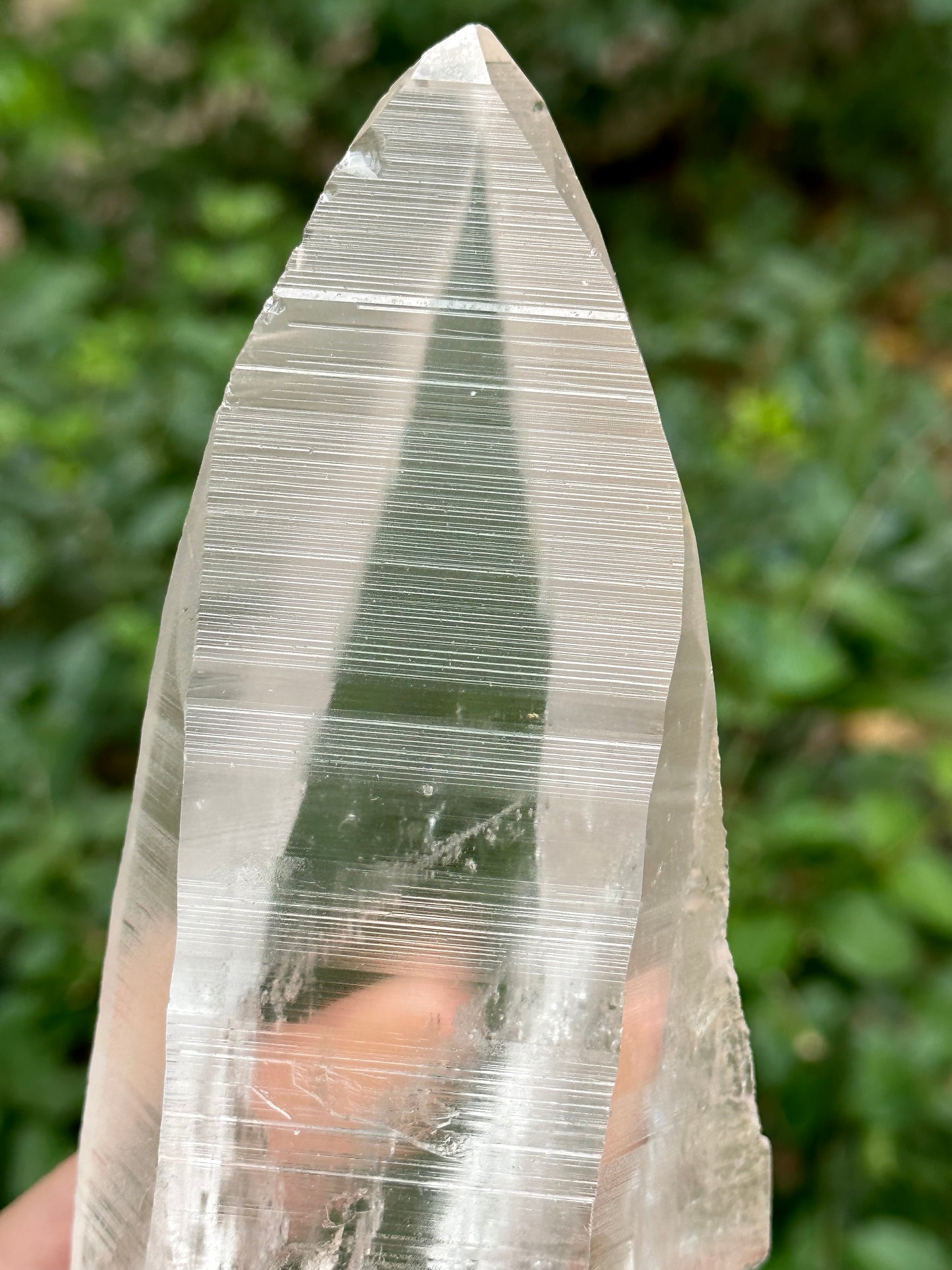 1.2 lbs Long and Clear Columbia Lemurian Seed Muzo Quartz Laser Knife Crystal Point with Striation