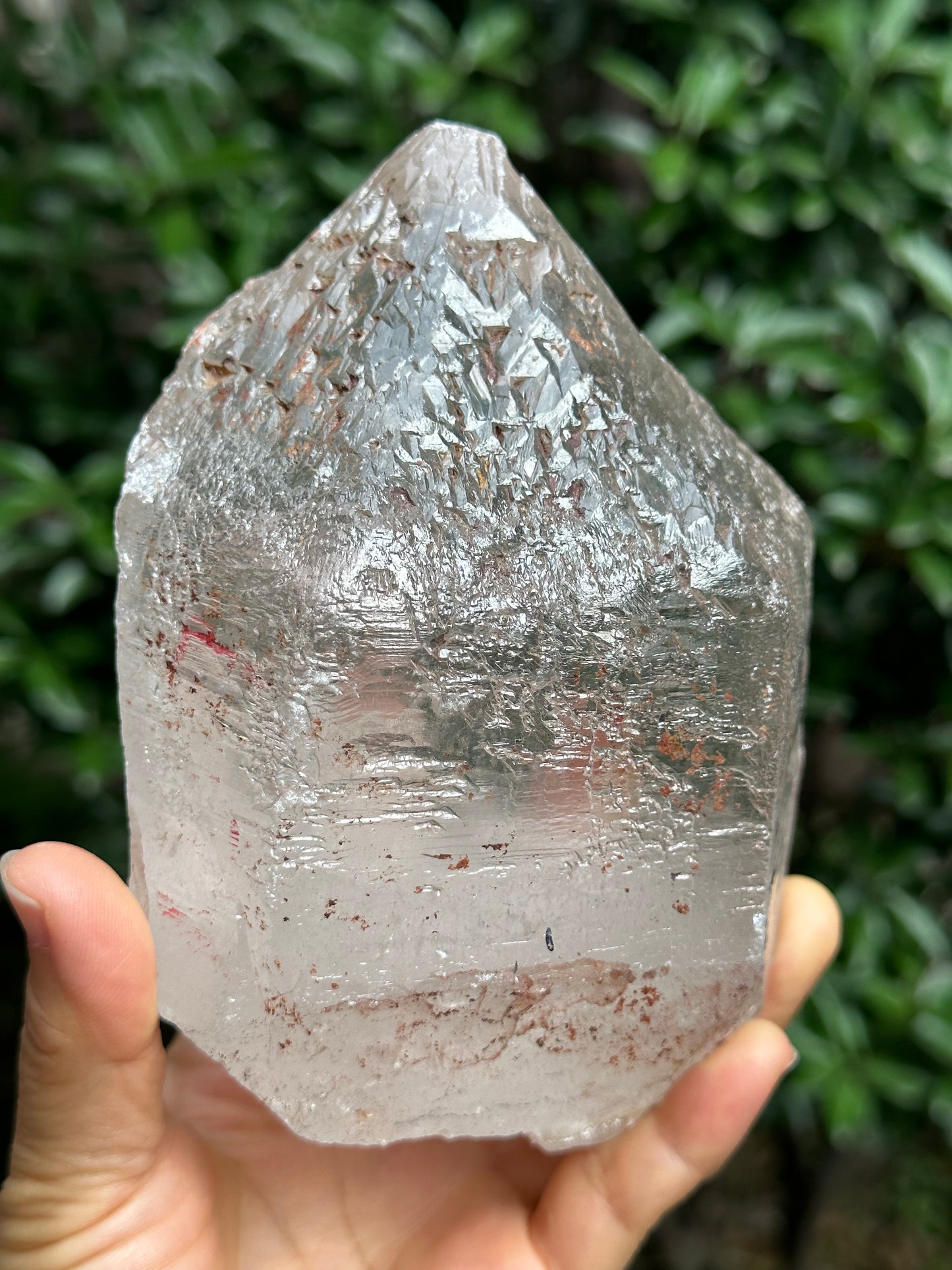 1227 g Rare Natural Nice Luster Record-keeper Himalayan Nirvana Crystal/Ice Clear Quartz/Self-healed Quartz Crystal from Tibet-139*106*59 mm 1227 g