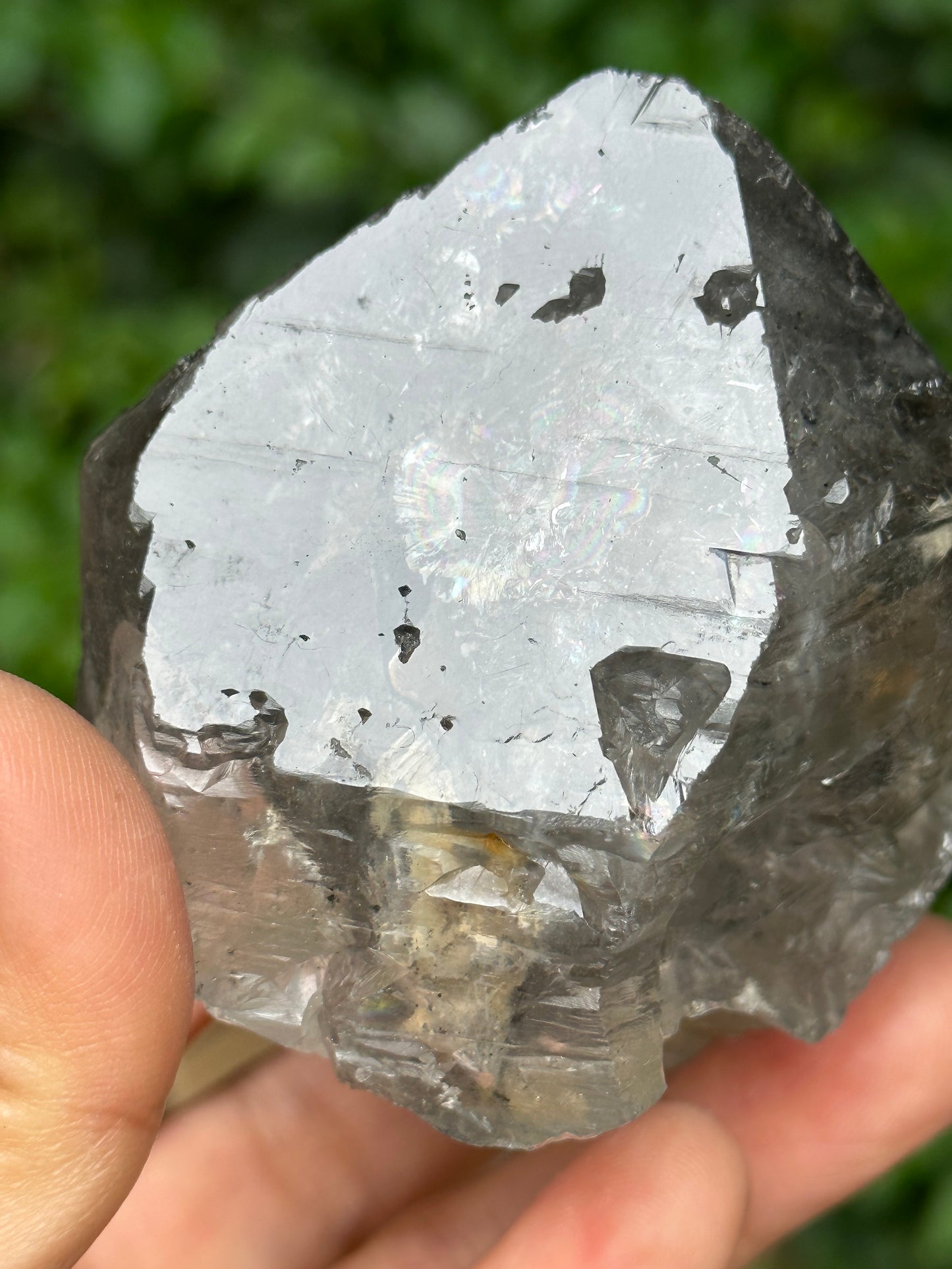 Raw Enhydro Quartz Record-keeper Quartz Nirvana Skeletal Crystal Point with Moving Water Bubble Included/Yungui Quartz-77*67*59 mm 270g