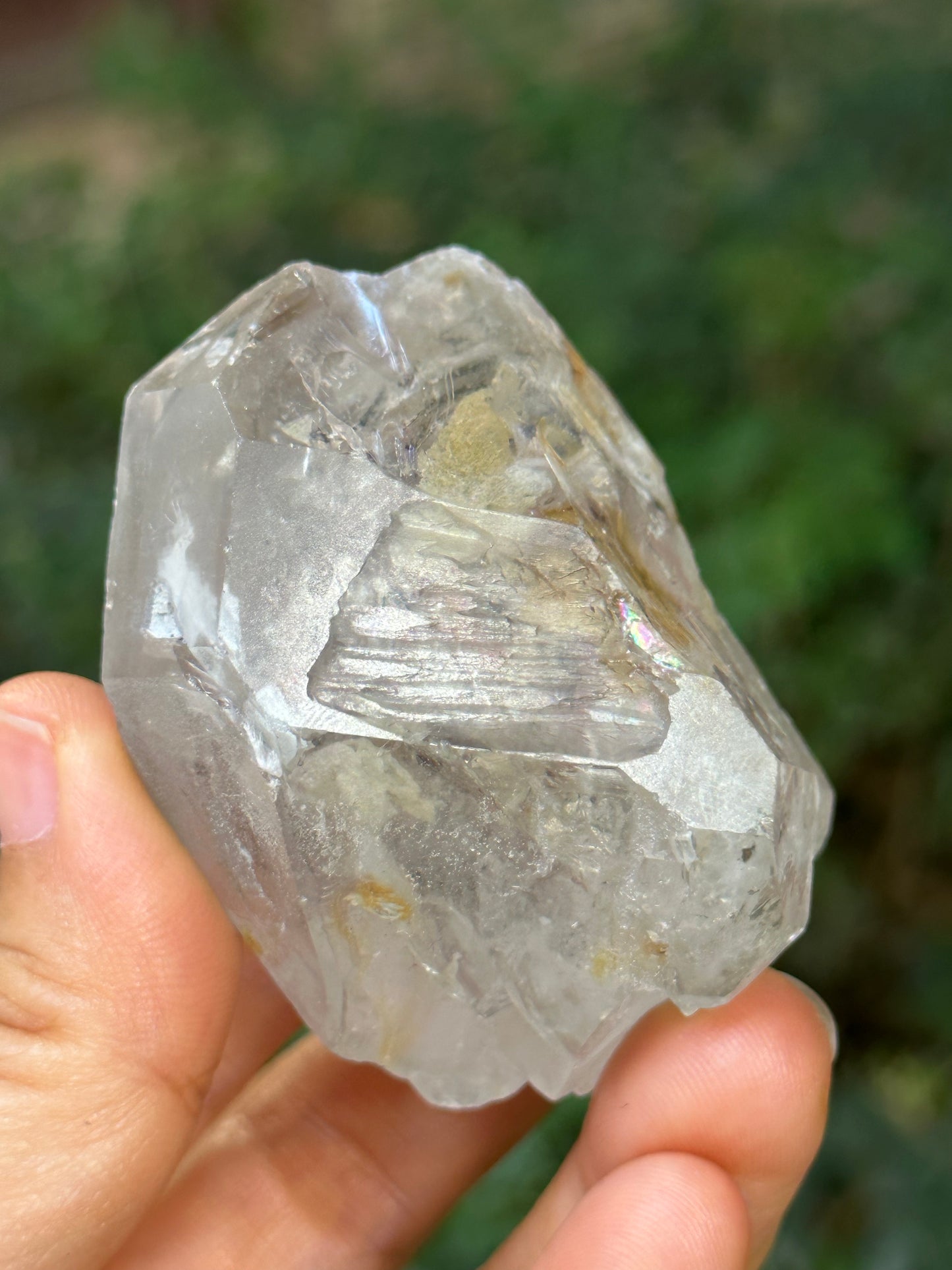 Rare Double Terminated Enhydro Quartz Crystal-Moving Liquid Water & Carbon Bubbles Including/YunGui Crystal Quartz inclusions-112 g