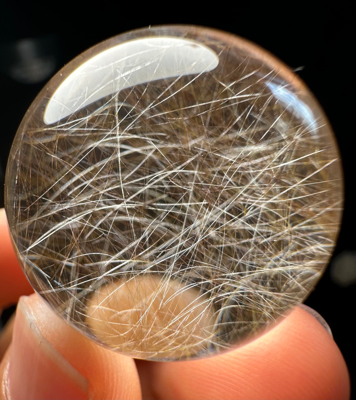 1.1” Natural 100%  Clear Shining Golden Rutile Crystal Sphere/Rutilated Healing and Meditation quartz ball/Special gift/love 28 mm 33 g