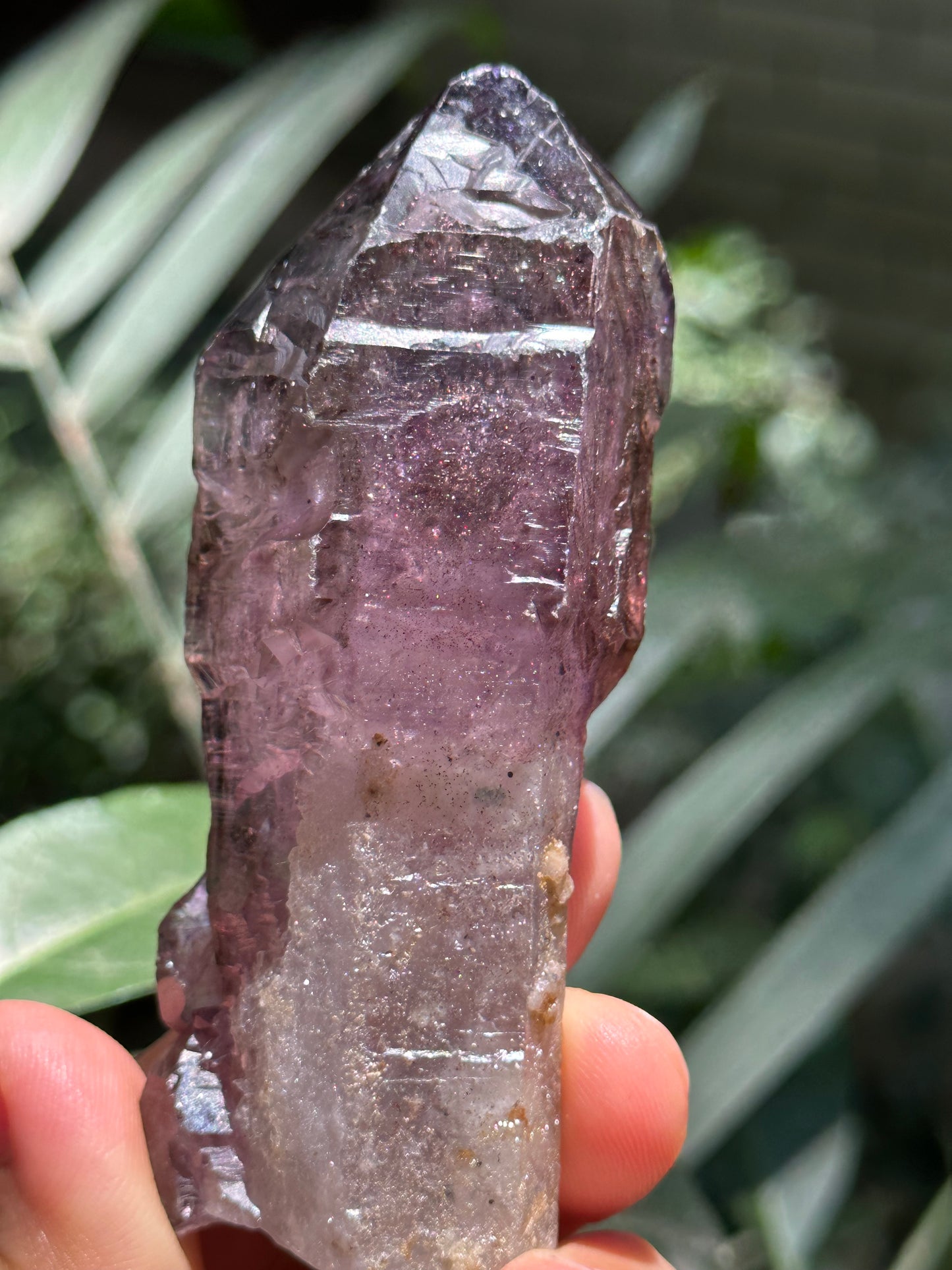 Rare Raw Enhydro Quartz Super 7 Amethyst Scepter Quartz Crystal Point/Specimen/Super energy Healing Crystals/Reiki-87*30*29 mm 101 g