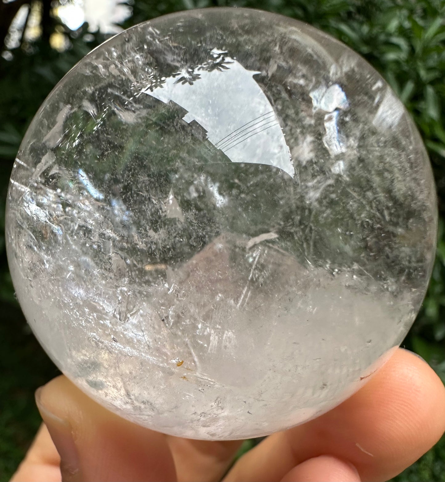 2.2" Rare Large Clear Inner Child Crystal Grow Inside Quartz Crystal Sphere/Inner Crystals Included in Clear Quartz Ball/Energy Quartz-56 mm