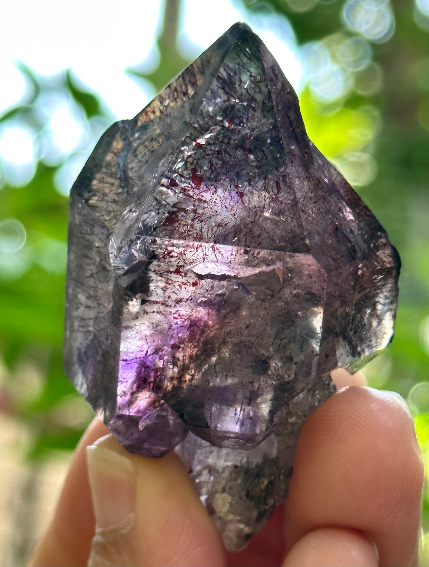 AAAAA Rare Clear Super 7 Amethyst Quartz Scepter Crystal Point/Specimen/Super energy Healing Crystals/Reiki-60*36*31 mm 65 g