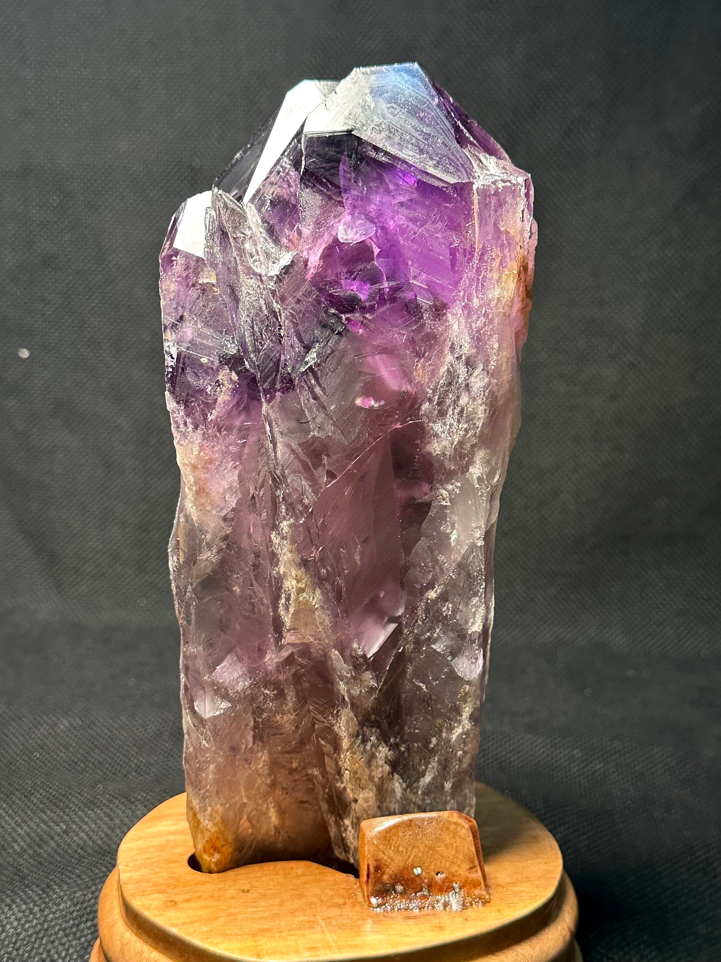 Rare Record-keeper Amethyst Quartz Crystal Cluster with Dumortierte Included