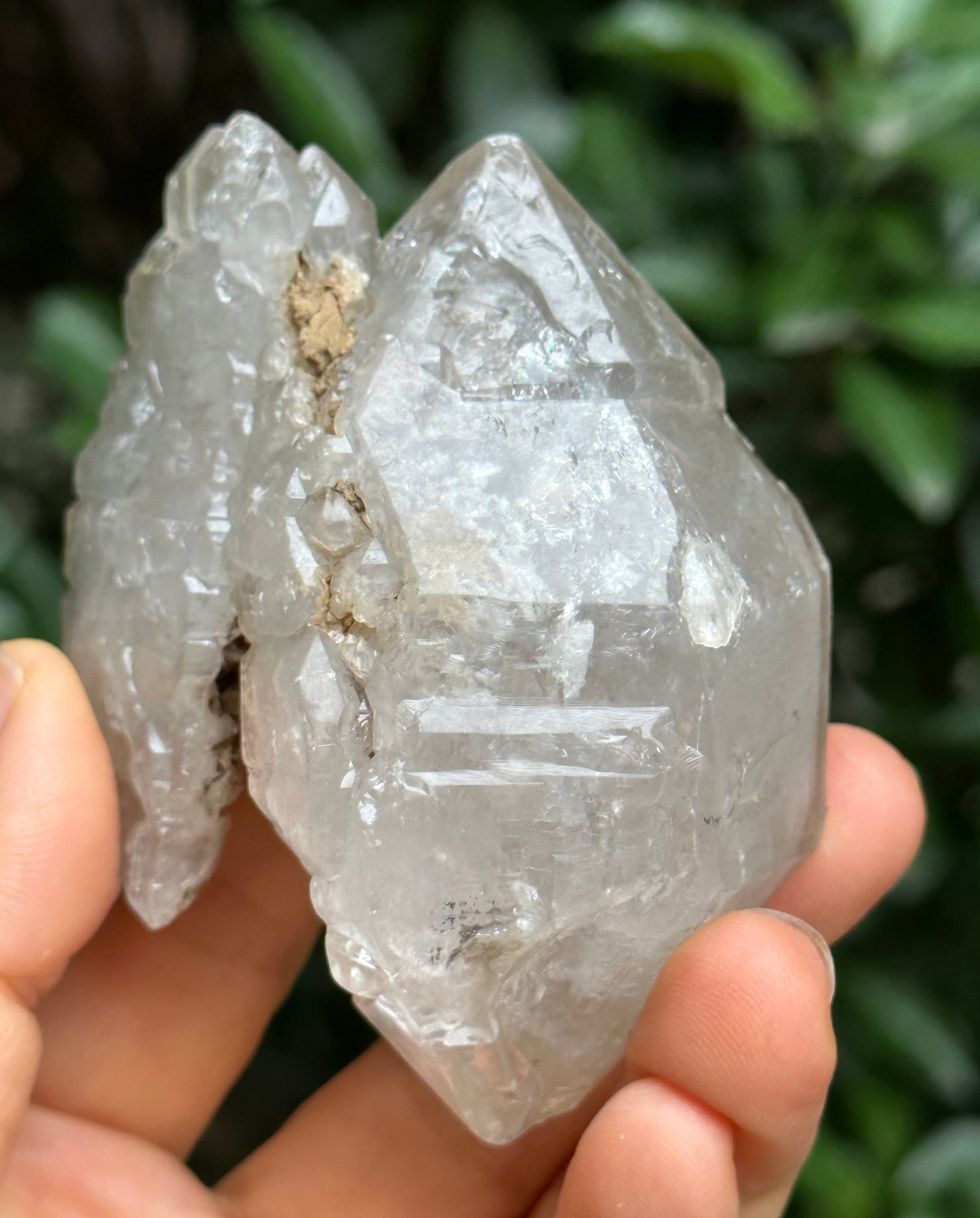 Natural Elestial Double Termintaed Tantric Twins Quartz Crystal Point/Yungui Quartz Crystal/Special gift/Soulmate Meditation Stone-176 g