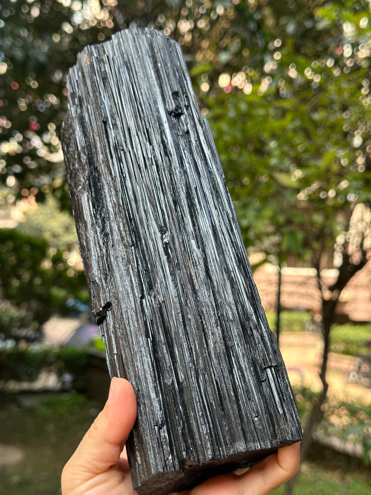 9.8 "/5 lbs  EXTRA LONG & LARGE Raw Black Tourmaline Crystal Point/Shining Tourmaline Specimen-250*83*52 mm 2241 g