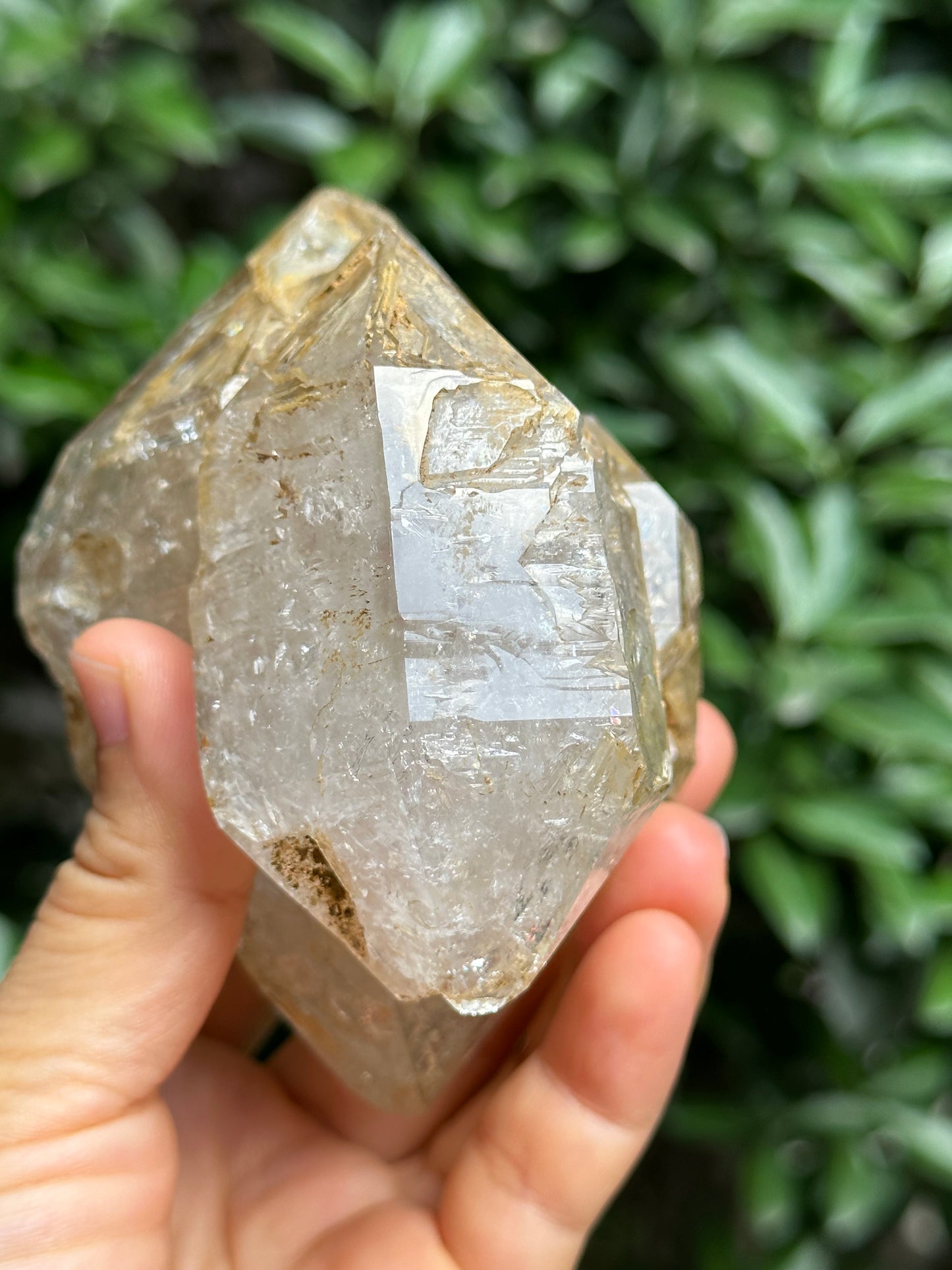 Rare Tantric Twins Double Terminated Fenster Skeletal Quartz Large Herkimer Diamond Crystal/Himalayan Energy Quartz Crystal-99*88*64 mm 490g