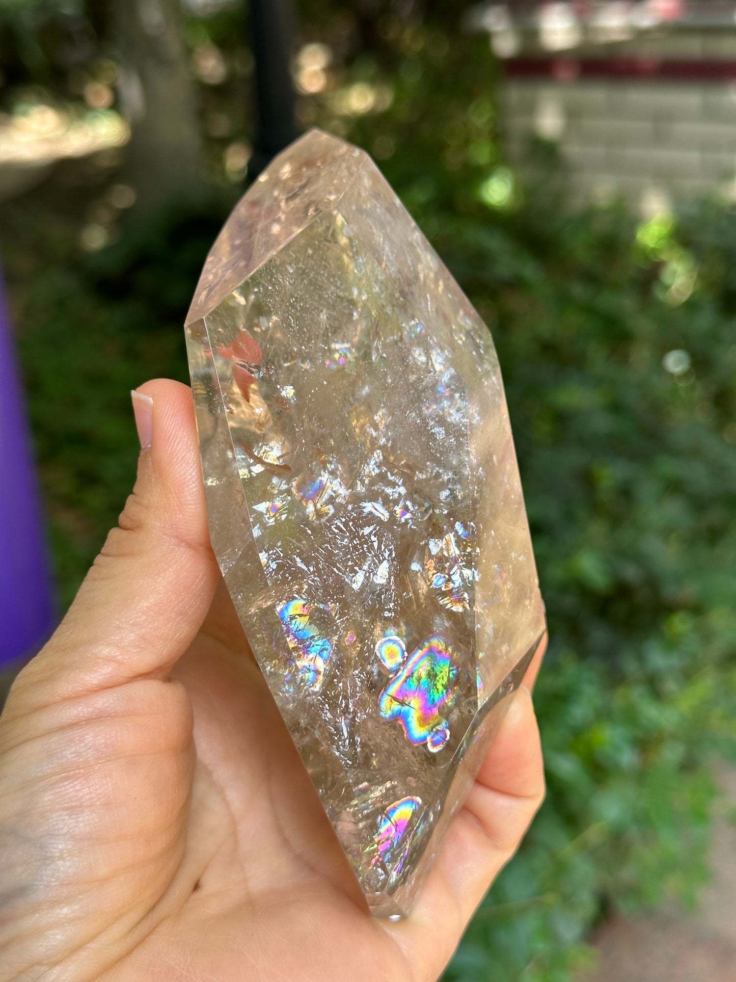 Rainbow Satyaloka Clear Azeztulite Smokey Quartz Crystal Chunk-Polished Himalayan Quartz/Special gift/Meditation Stone/Synergy 12 Stone-620g