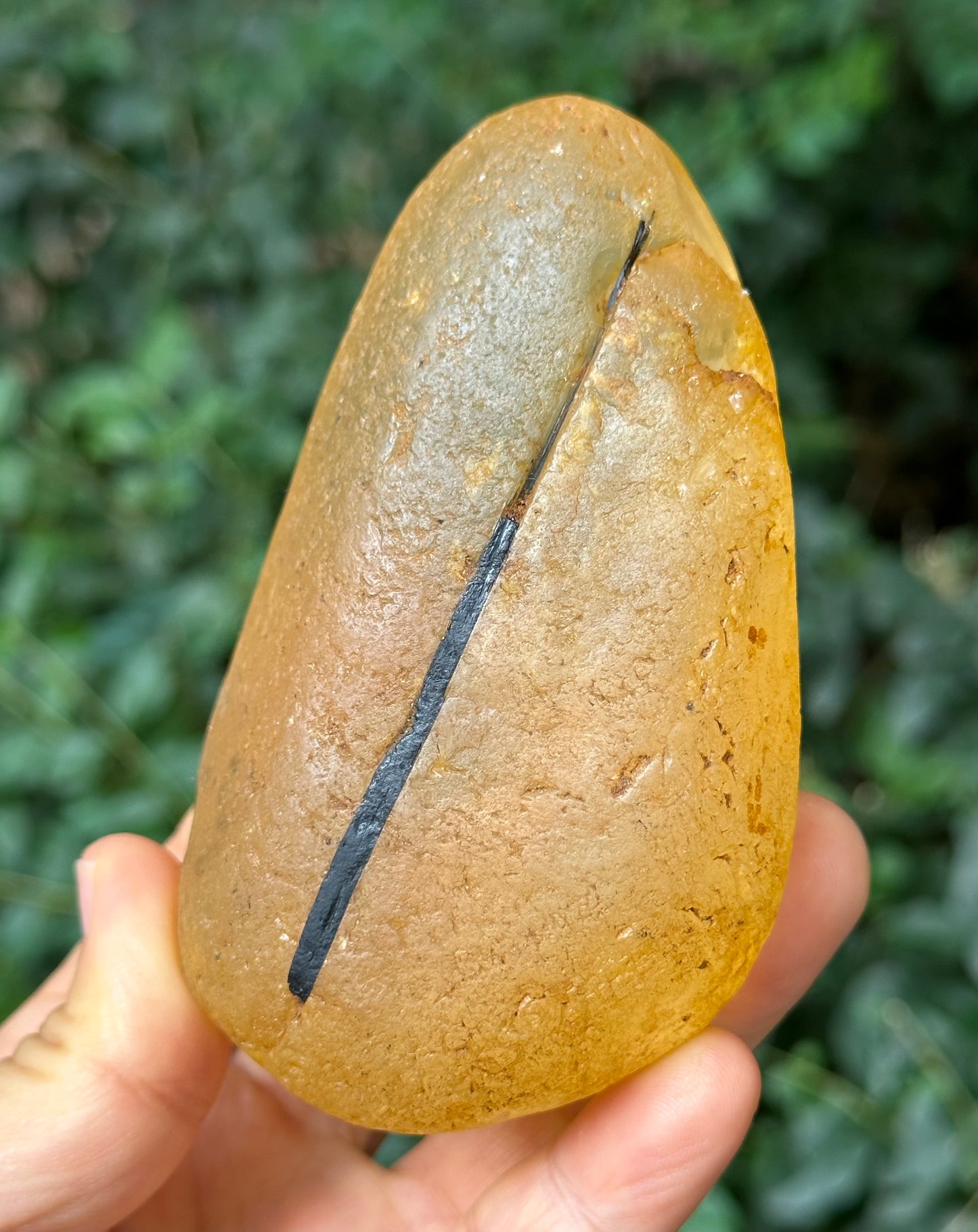 Natural Golden Surface River Tumbled Quartz Crystal Point +Black Tourmaline+Green Phantom /Tangerine Quartz/Yellow Stone/Special gift-380 g