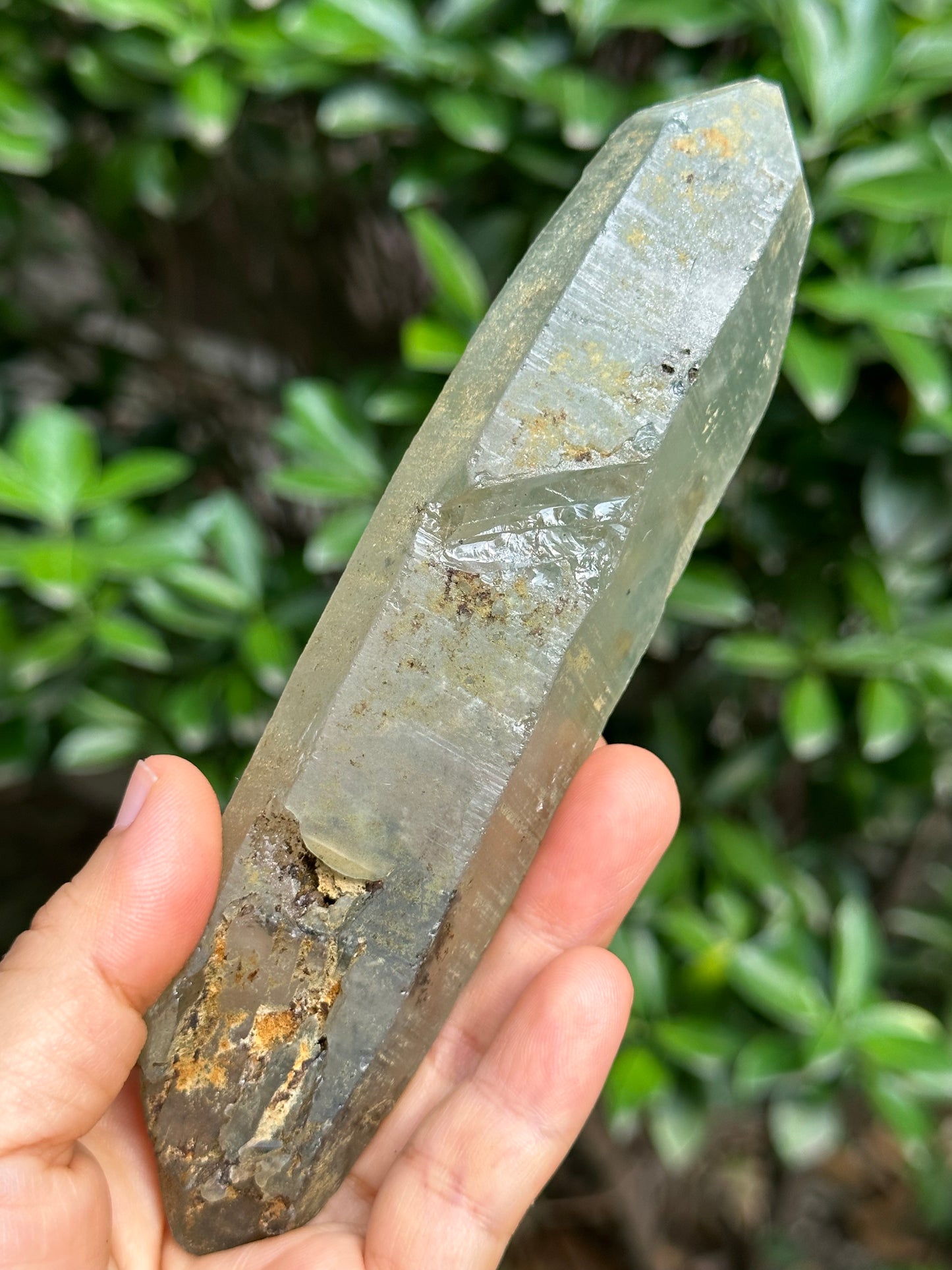 250 g Rare Double Terminated Green Phantom Quartz Crystal Point