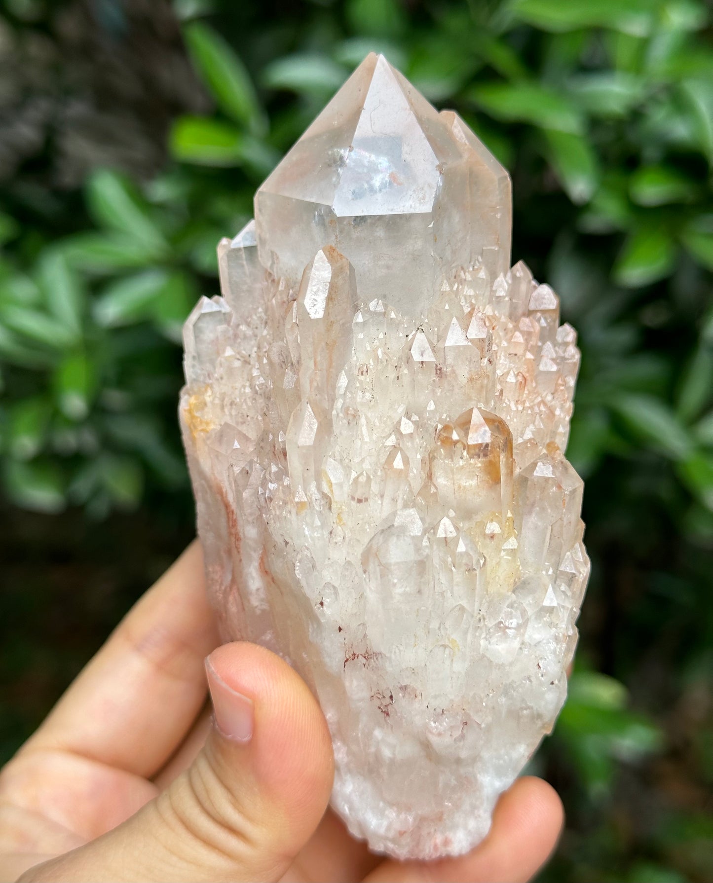 382 g Rare Clear Castle Quartz Cathedral Crystal Cluster