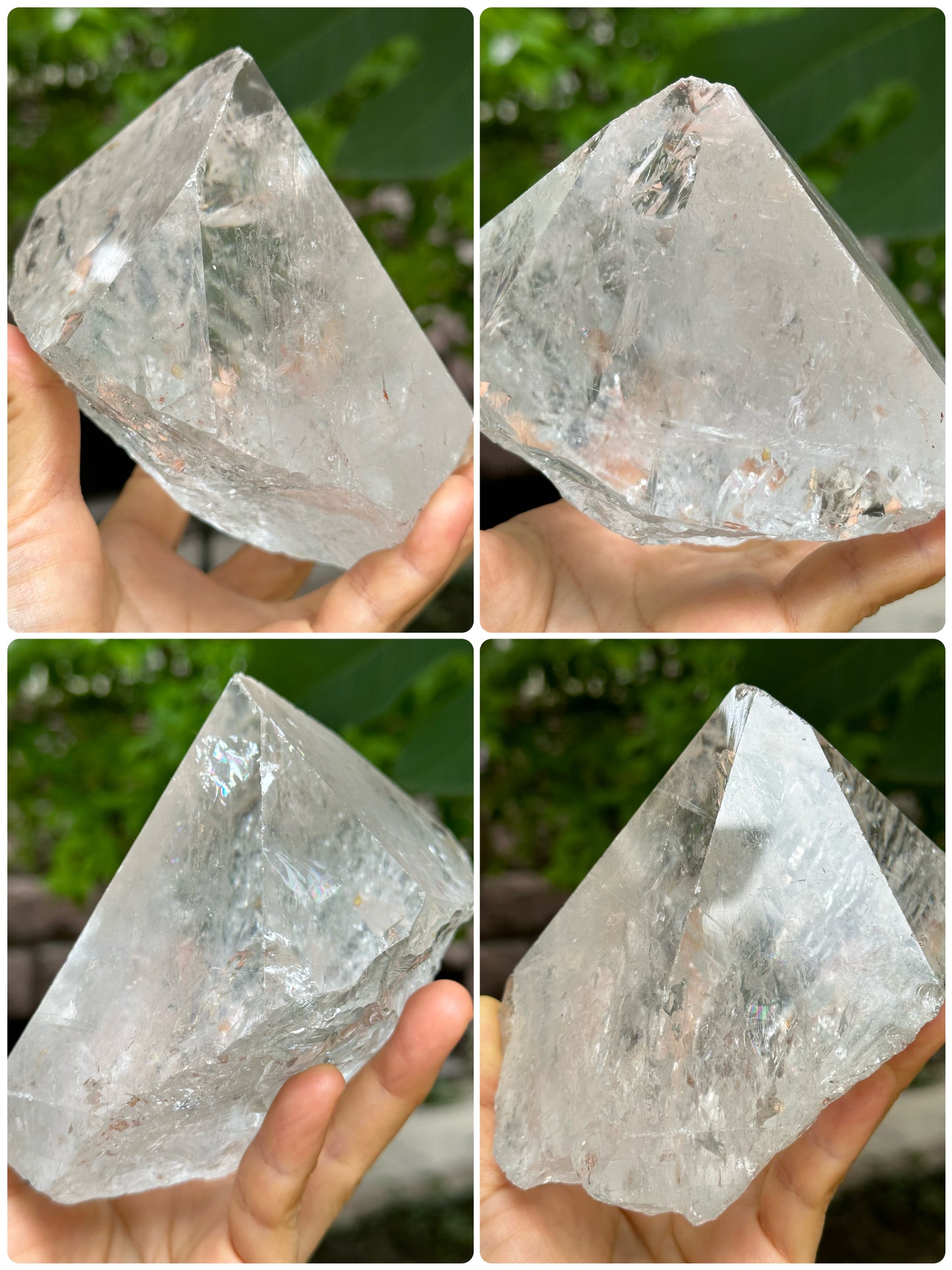 Himalayan Master Record-keeper Rainbow Quartz Crystal Point/Healing/Energy Quartz/Sirius Crystal/Meditation/Zen/Chakra- 120*118*92 mm 1229 g