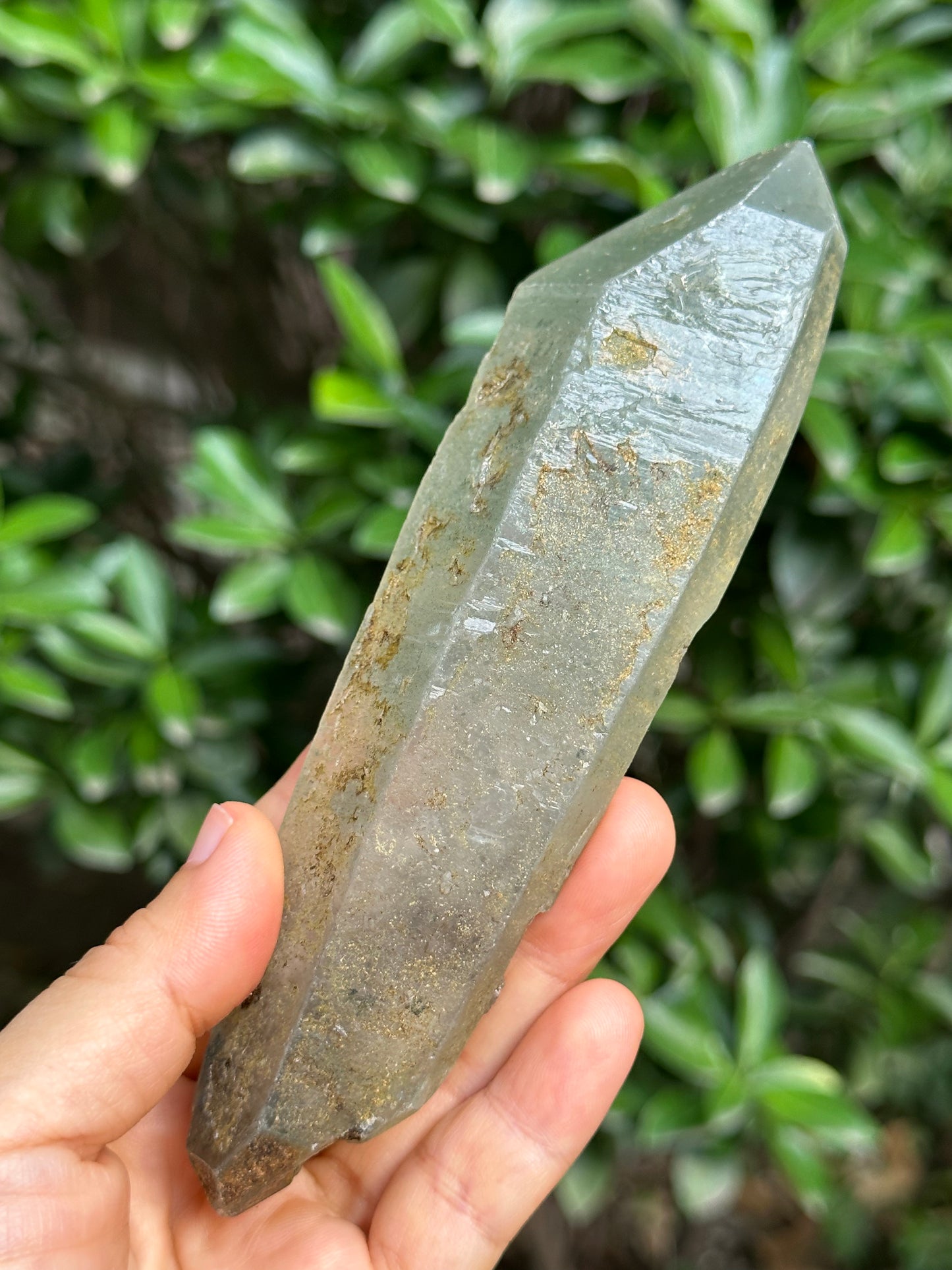 250 g Rare Double Terminated Green Phantom Quartz Crystal Point