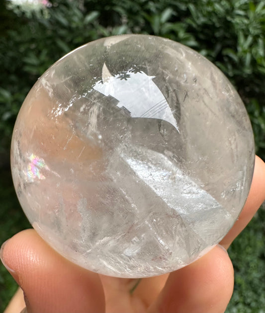 2" Rare Large Clear Inner Child Crystal Grow Inside Quartz Crystal Sphere/Inner Crystals Included in Clear Quartz Ball/Energy Quartz-50 mm