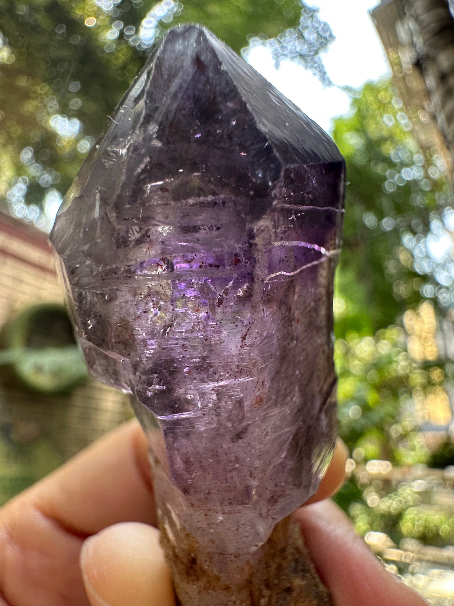 Rare Double Terminated Clear Super 7 Amethyst Quartz Scepter Crystal Point/Specimen/Super energy Healing Crystals/Reiki-91*25*21 mm 68 g