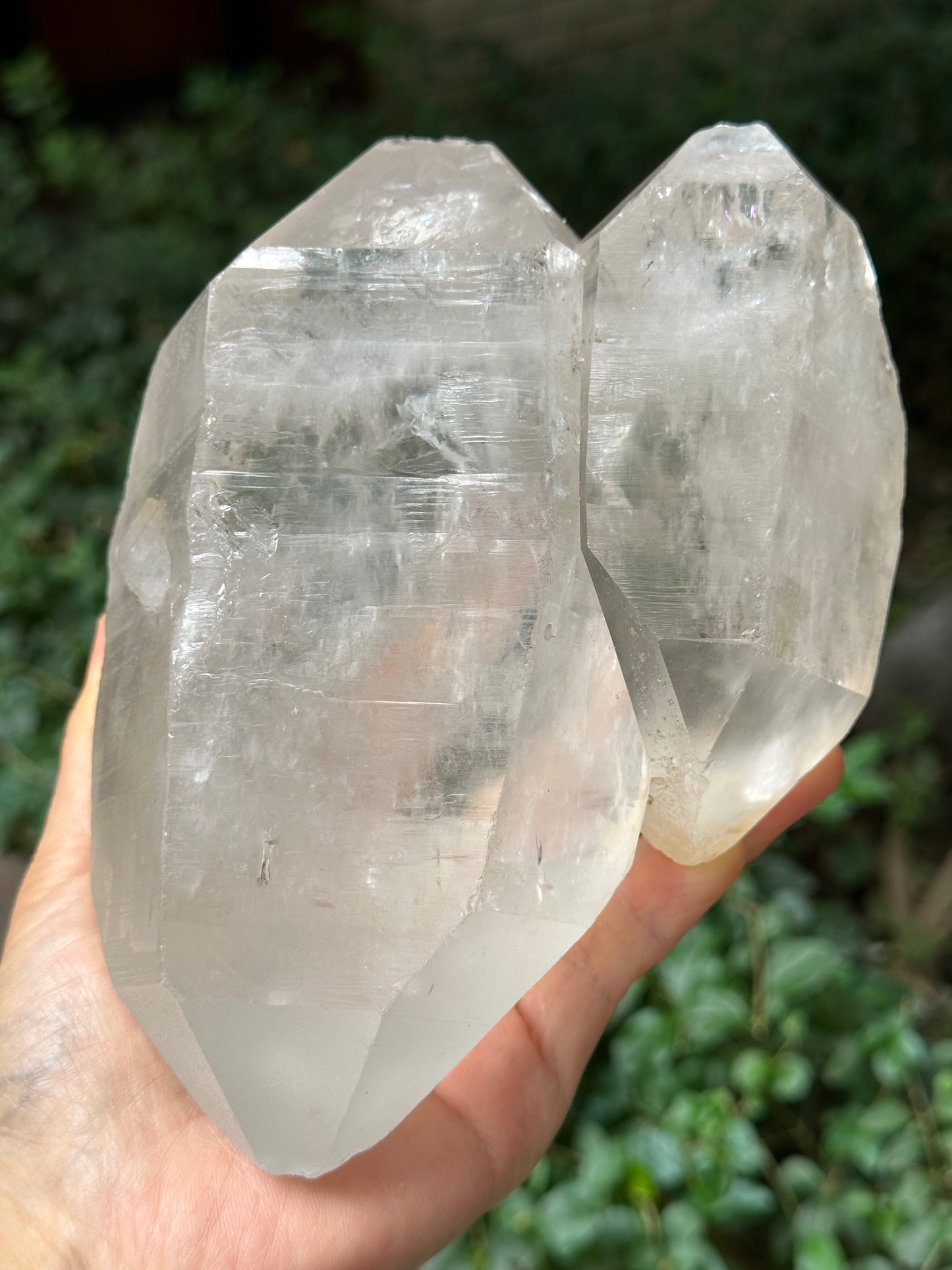 4 lbs Lrage Double Terminated Tantric Twins Record-keeper Quartz Crystal/Energy Crystal Healing/Rainbow Quartz Collection Specimen-1800 g