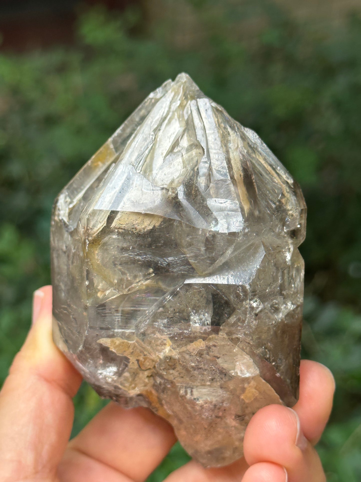 0.6 lb Double Terminated Record-keeper Skeletal Fenster Quartz Crystal Point with Opening Windows