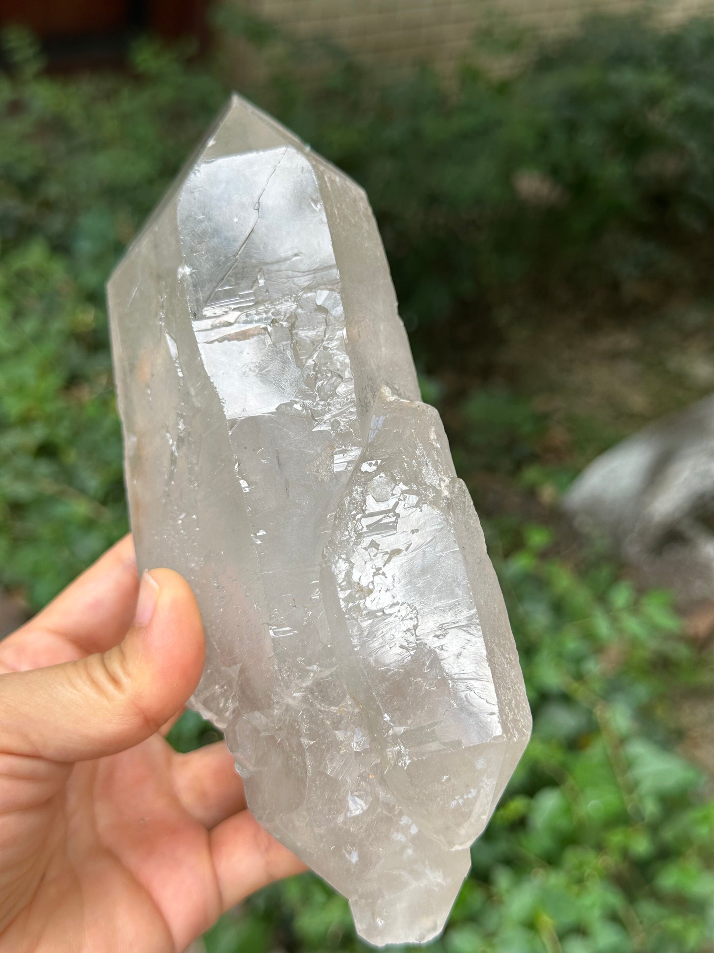 Rare Natural Himalayan Double Terminated Record-keeper Quartz Crystal Ice Clear Crystal Quartz Point -178*85*47 mm 1007 g