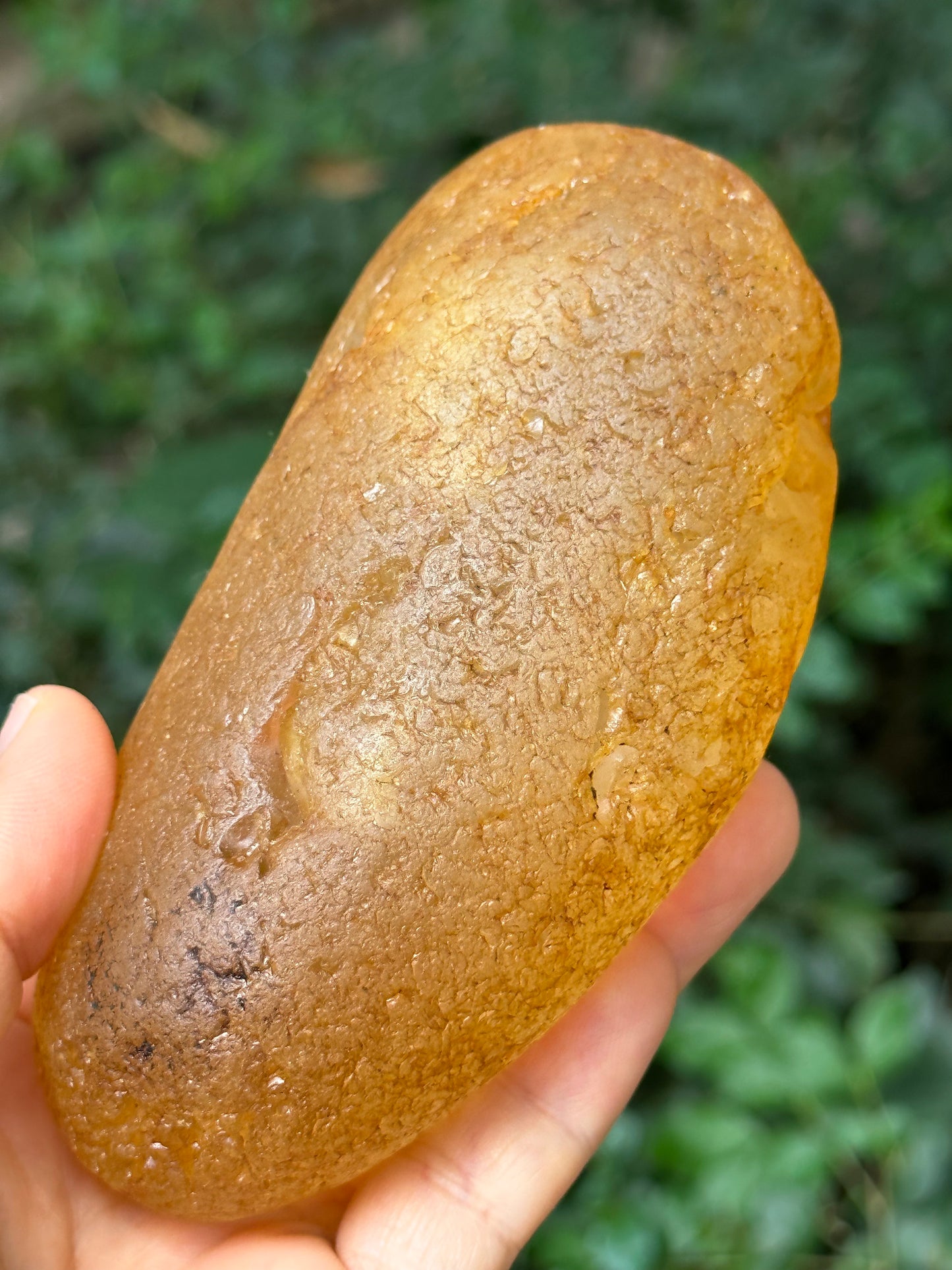 Natural Double Terminated Golden Surface River Tumbled Quartz Crystal Point/Tangerine Quartz/Yellow Stone/Special gift- 568 g