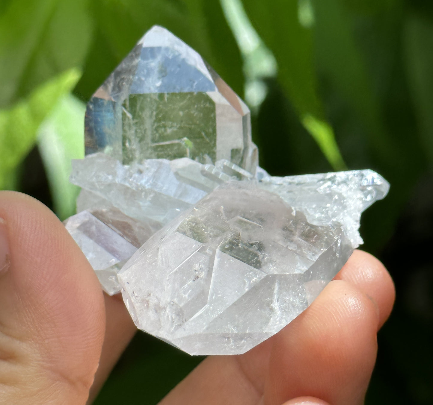 Himalayan Clear Faden Quartz Tabular Crystal Cluster