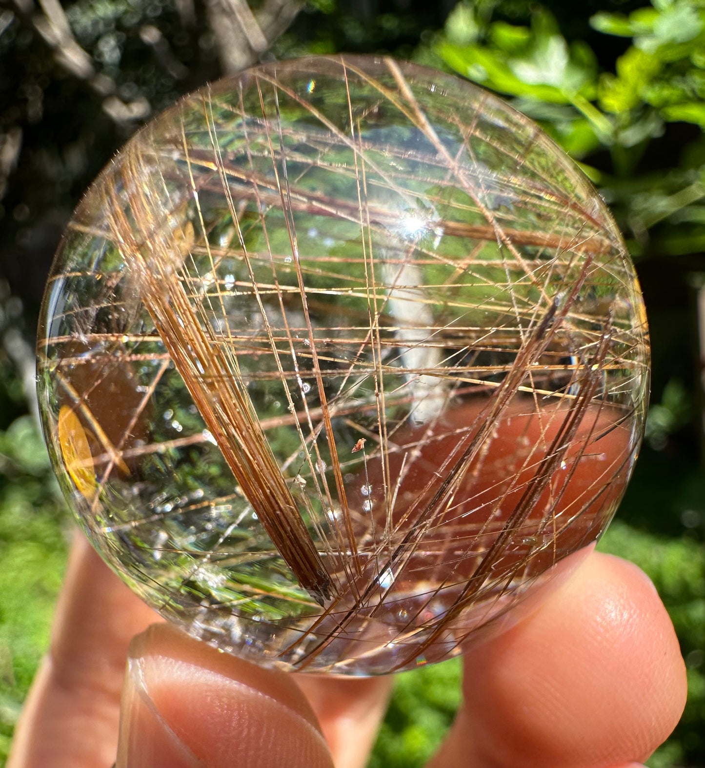 1.4”Rare Clear Golden Rutiled Crystal Quartz Sphere/Gold Rutilated/Rutilated Crystal Ball/Rutilated Quartz-36mm