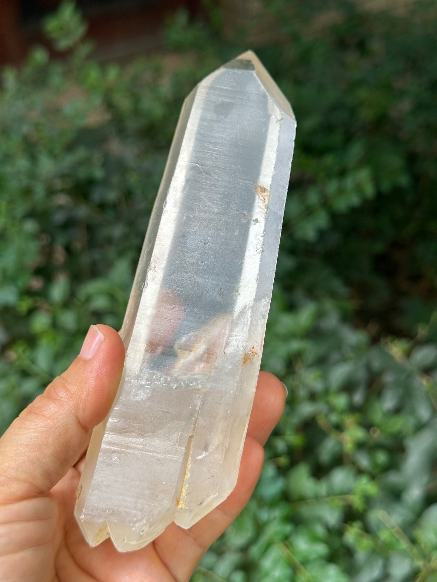 290 g Clear Double Terminated Quartz Crystal Point with Floating Crystals