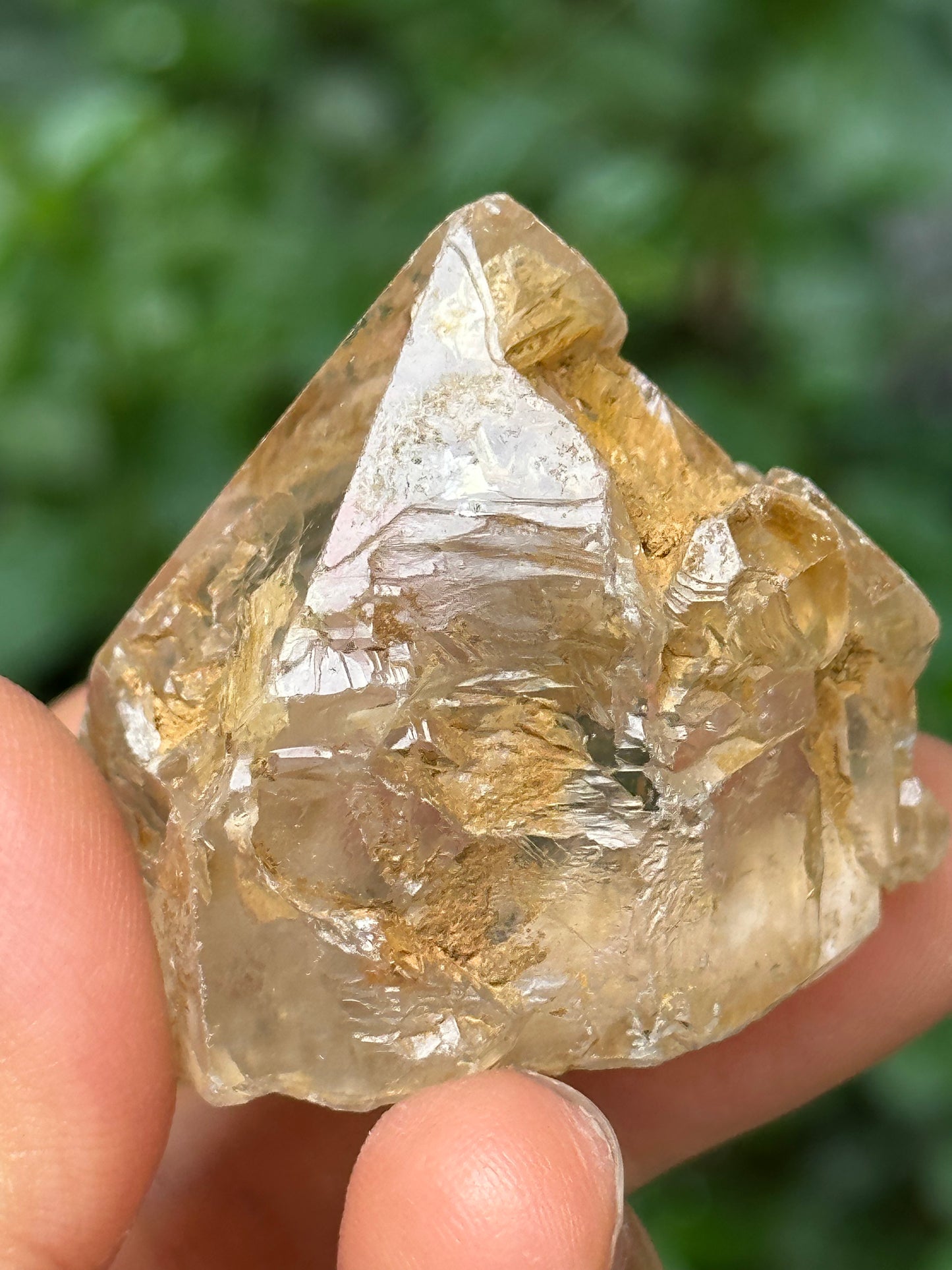 Clear Golden Skeletal Quartz Fenster Crystal Point/Rainbow Quartz/Energy Nirvana Quartz/Reiki/Meditation/Chakra/Zen-66 g