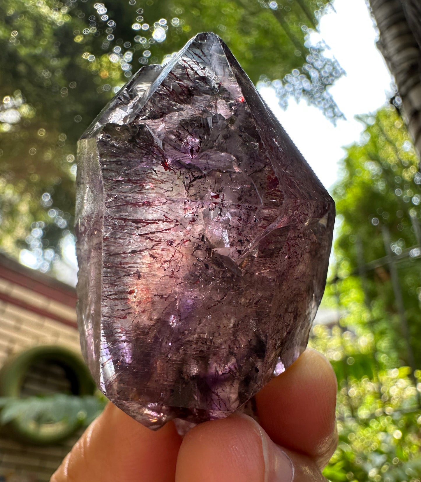 AAAAA Rare Clear Super 7 Amethyst Quartz Scepter Crystal Point/Specimen/Super energy Healing Crystals/Reiki-60*36*31 mm 65 g