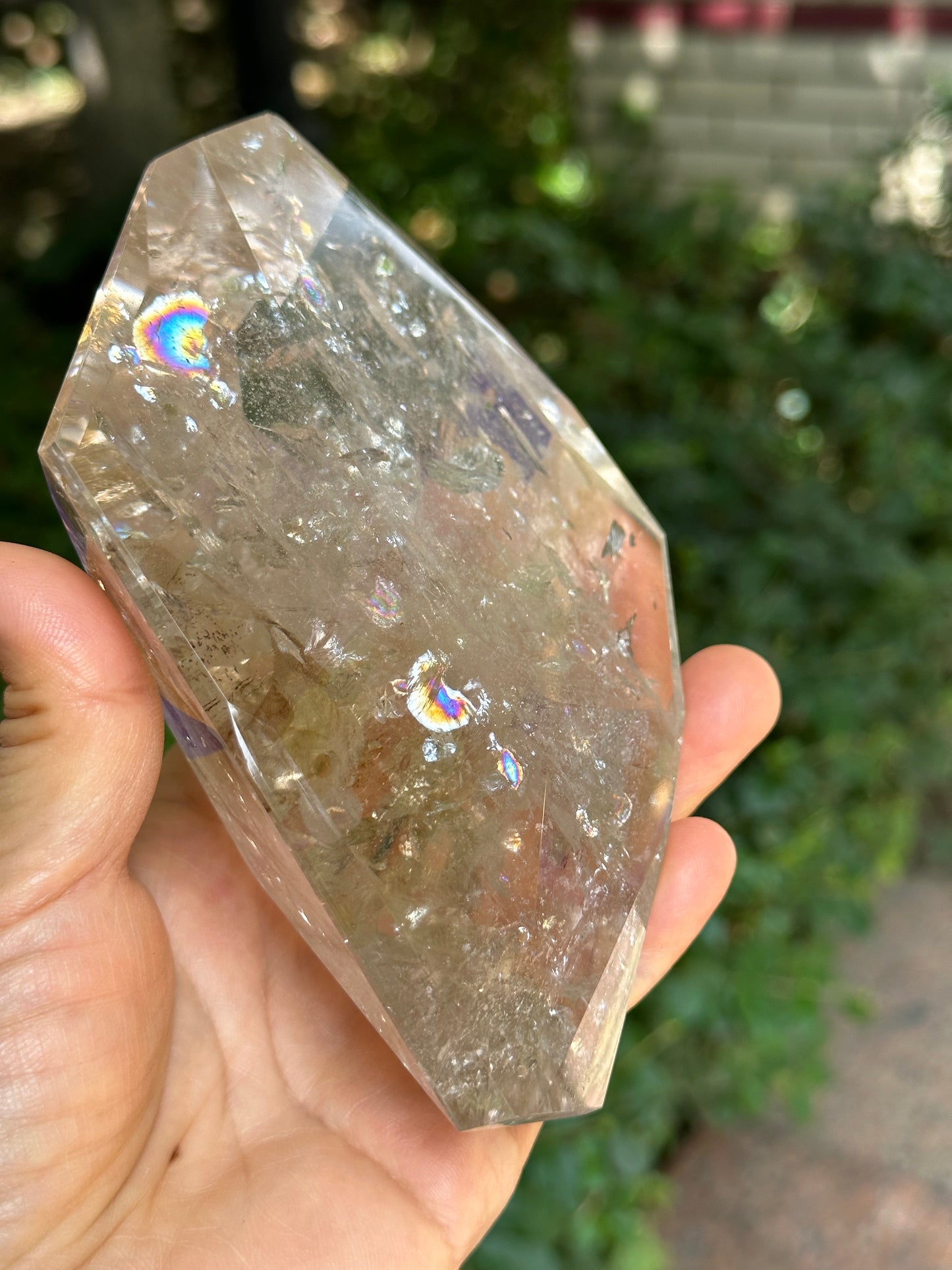 Rainbow Satyaloka Clear Azeztulite Smokey Quartz Crystal Chunk-Polished Himalayan Quartz/Special gift/Meditation Stone/Synergy 12 Stone-620g