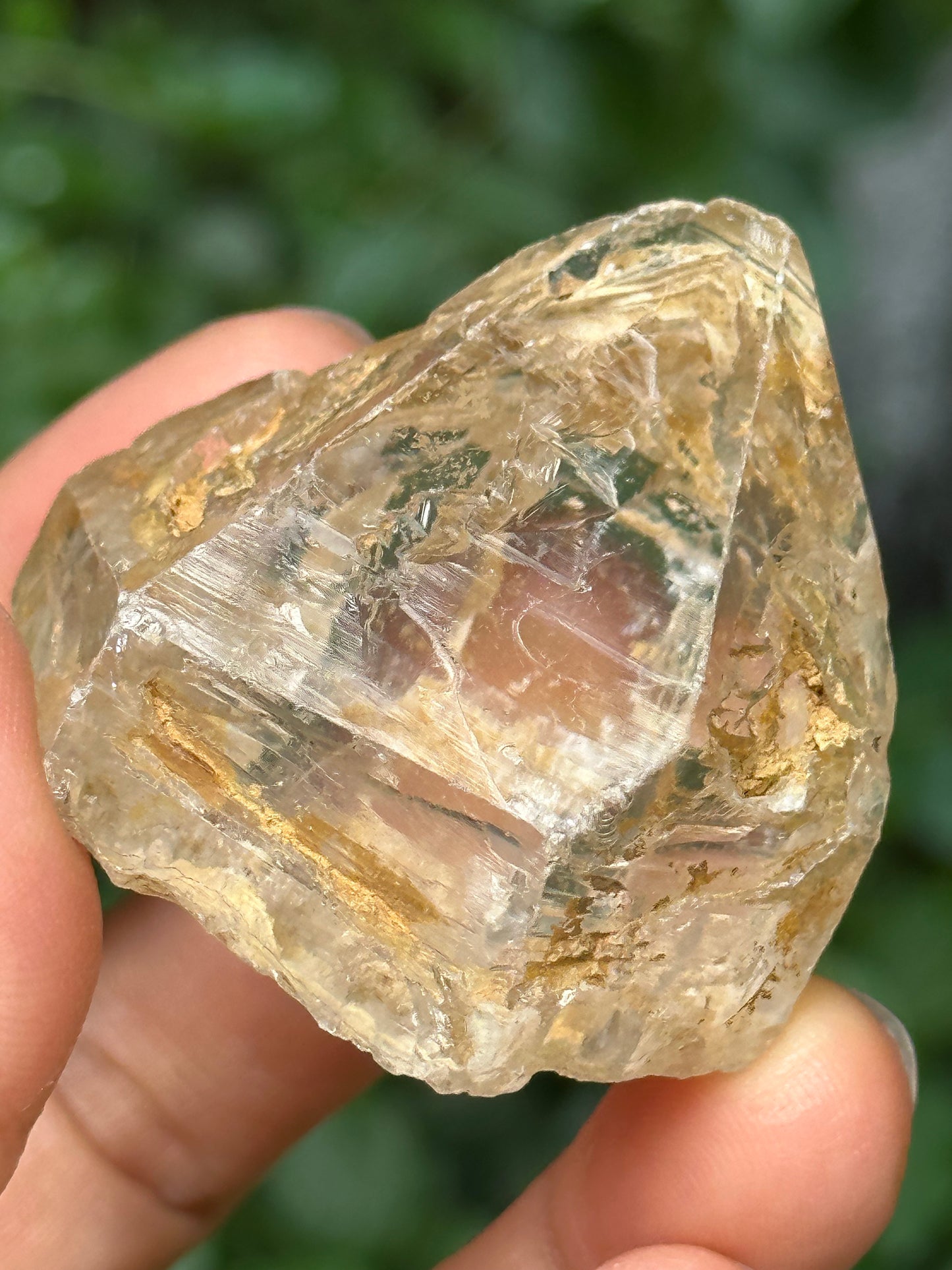 Clear Golden Skeletal Quartz Fenster Crystal Point/Rainbow Quartz/Energy Nirvana Quartz/Reiki/Meditation/Chakra/Zen-66 g