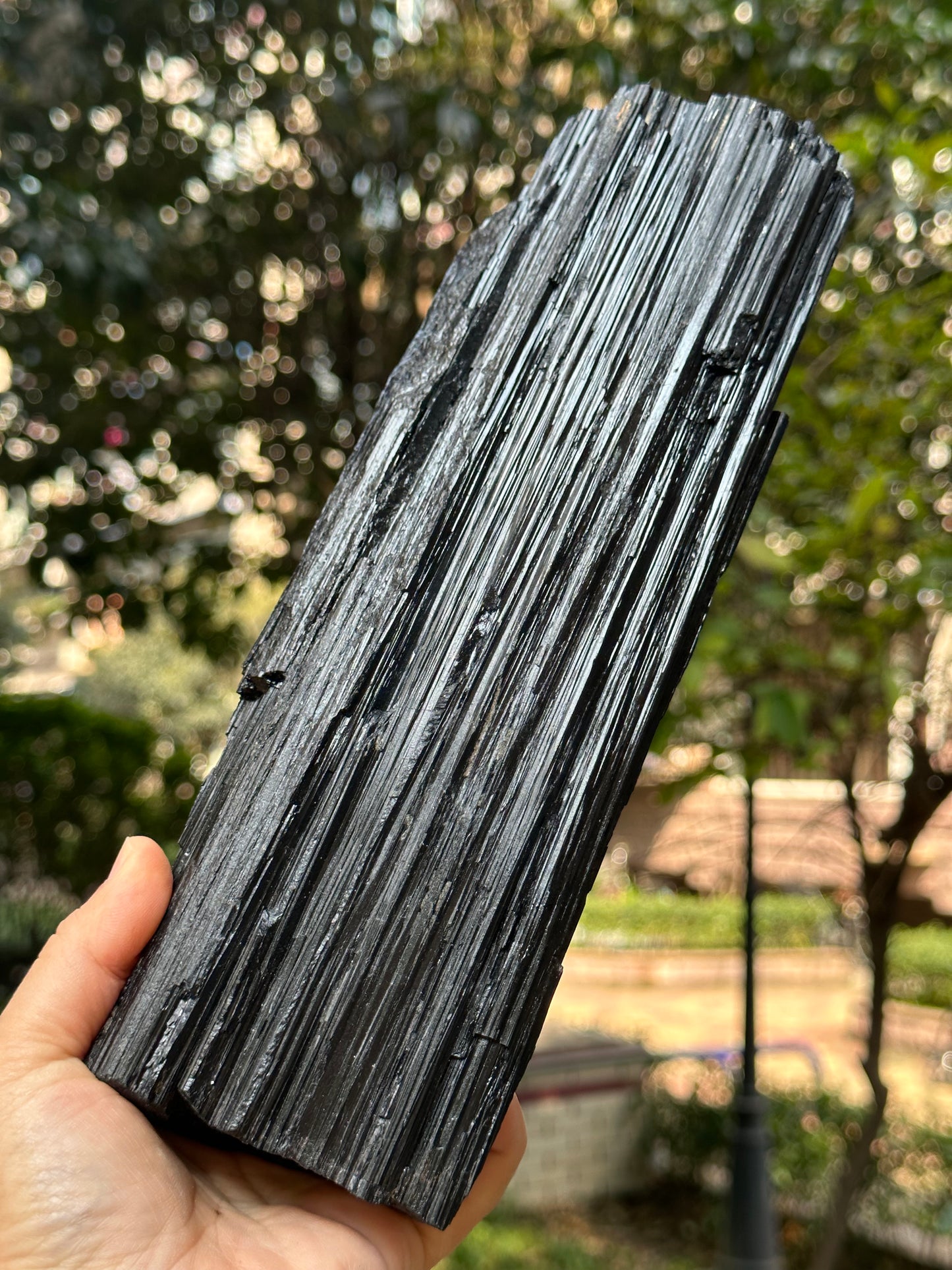 9.8 "/5 lbs  EXTRA LONG & LARGE Raw Black Tourmaline Crystal Point/Shining Tourmaline Specimen-250*83*52 mm 2241 g