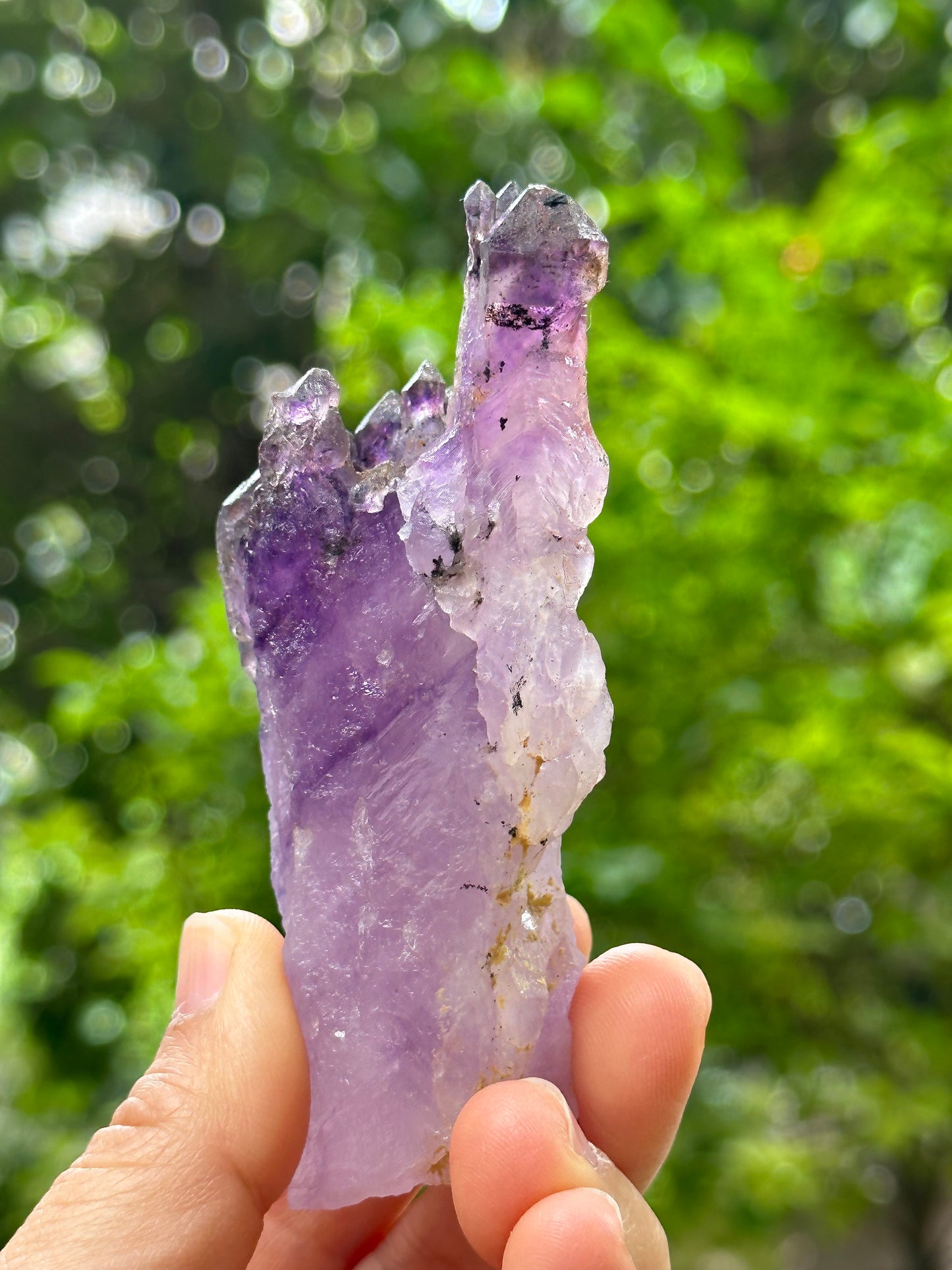 Rare Castle Super 7 Amethyst Quartz Scepter Crystal Cluster Point/Red Lepidocrocite Inclusion Mica Harlequin-crystal healing-97*45*31mm 124g