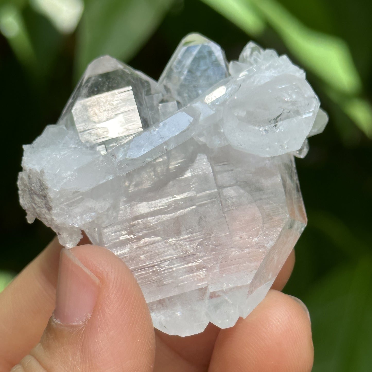 Clear Faden Quartz Tabular Crystal Cluster