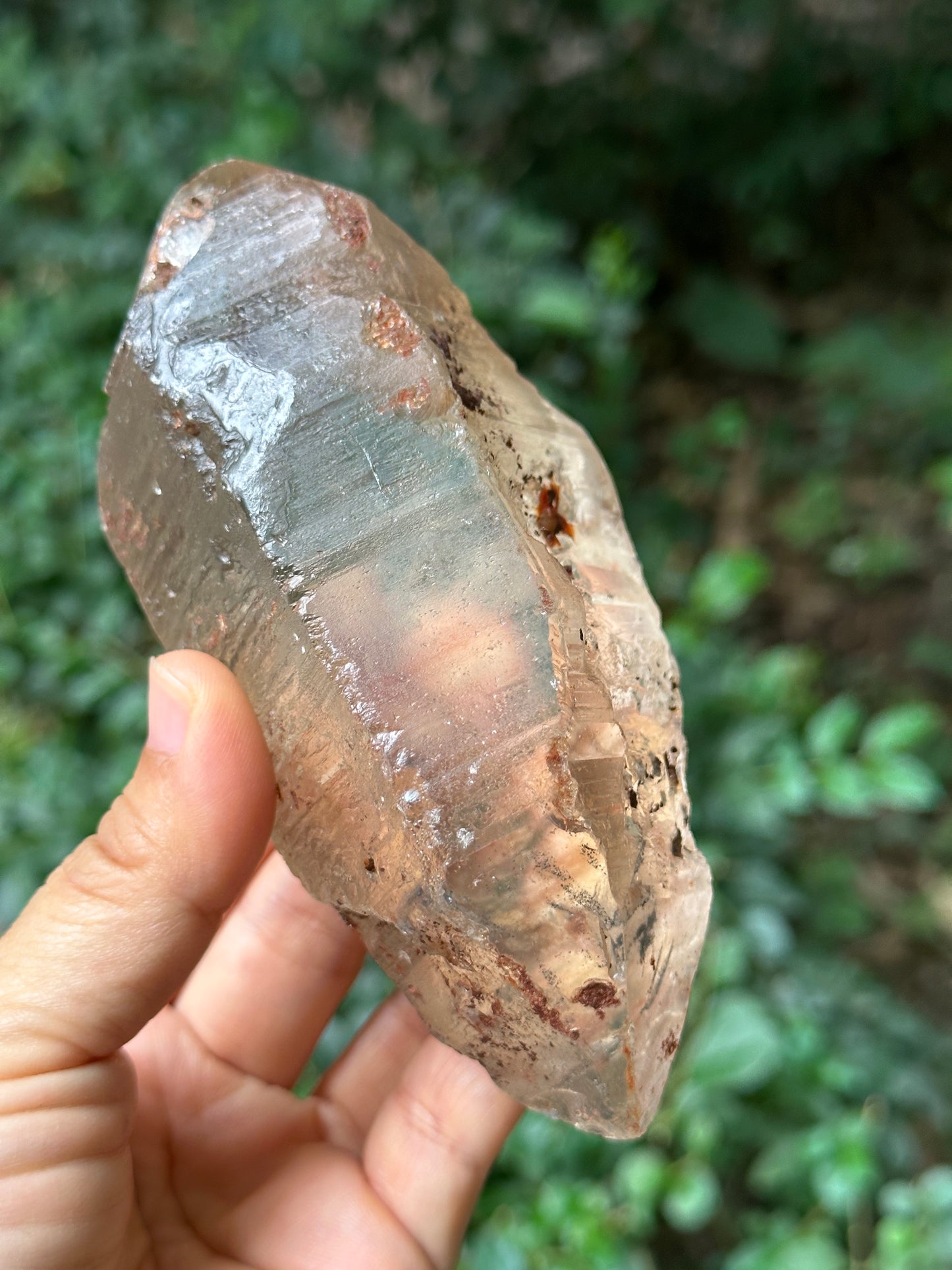 Rare Double Terminated Himalayan Nirvana Quartz Crystal/Ice Clear Rainbow Quartz Point/Self-healed Quartz from Tibet-122*58*50 mm 422 g