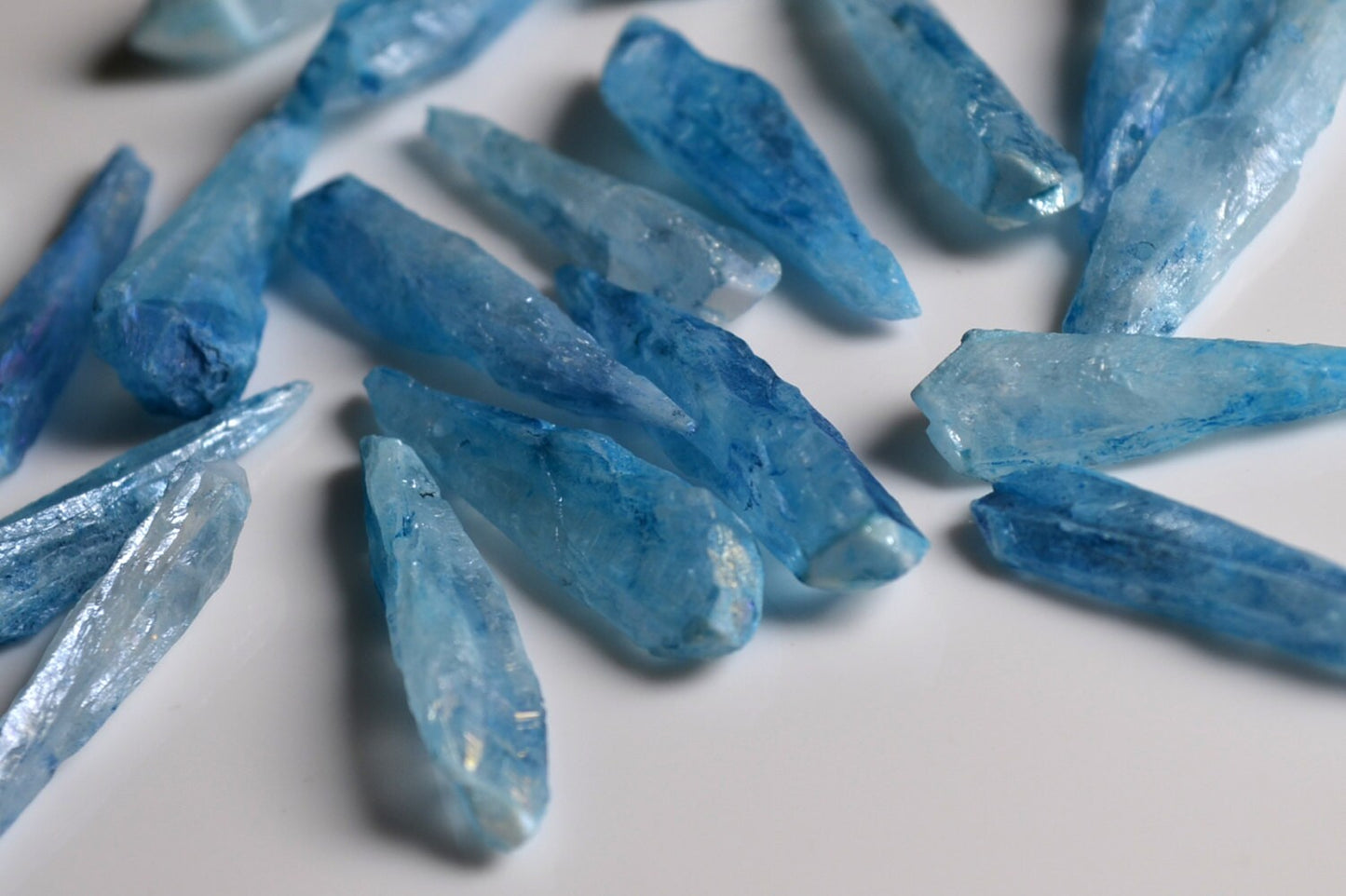 Plated CRYSTAL Points/Natural Solar Quartz /CRYSTAL Points /Aqua Aura Spirit Quartz -1piece-Top Drilled