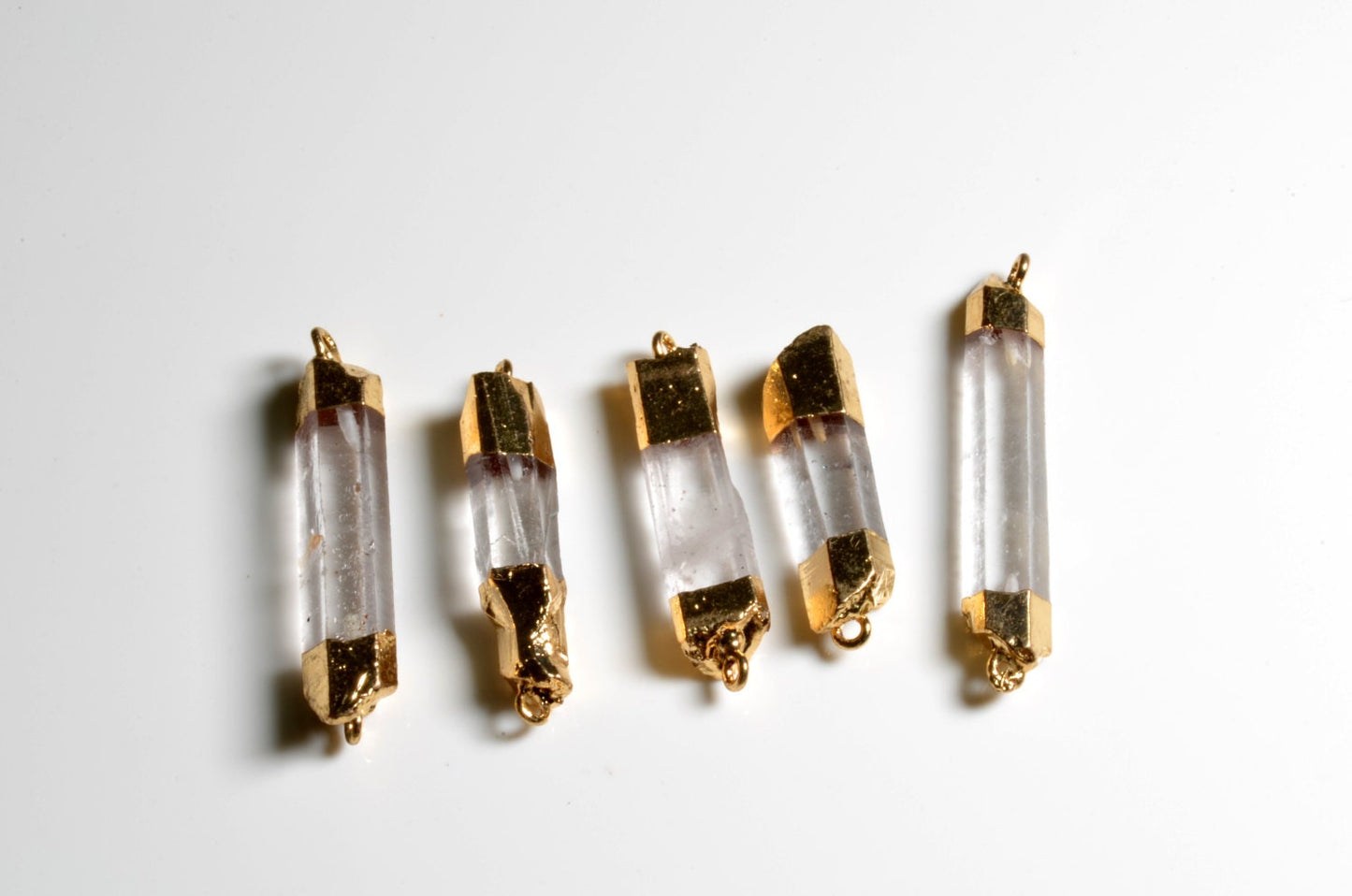 Double Bail  quartz connector / Crystal connector with electroplated gold edges