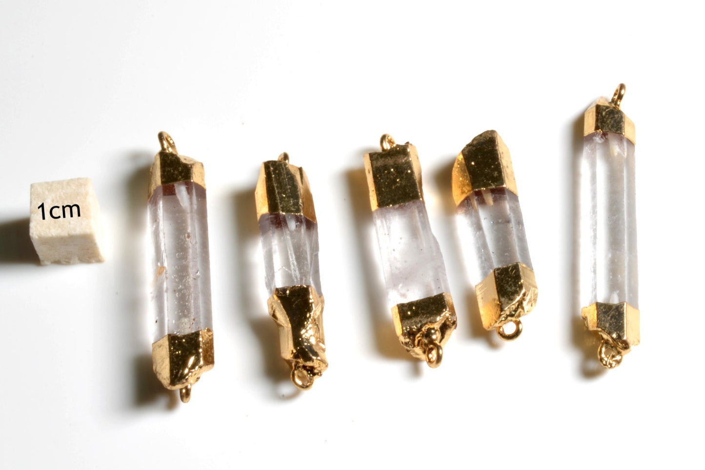 Double Bail  quartz connector / Crystal connector with electroplated gold edges