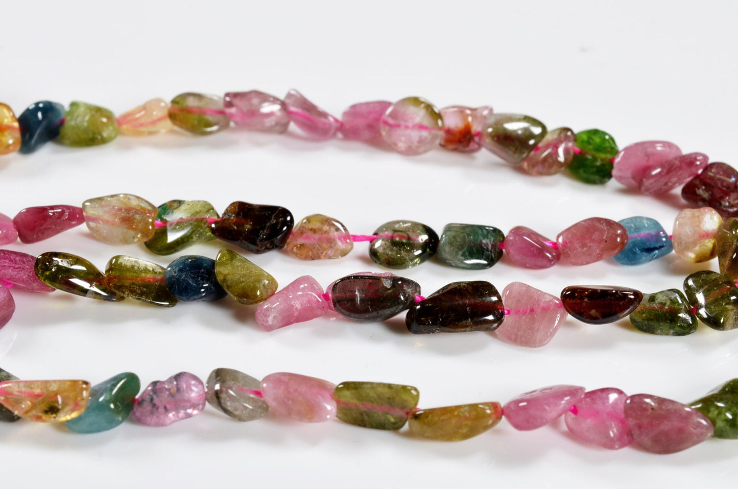 Full Strand(40cm)Bright AAA Watermelon Tourmaline / Freeform Multi Tourmaline / rough Tourmaline/ Natural Tourmalin -1 point is appx.5-8mm