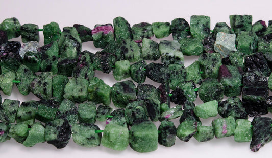 Full Strand(40 cm) Large Rough Ruby Zoisite Beads/Raw Pink Ruby In Zoisite Nuggets/Raw Zoisite Crystal Quartz-Approx.12~18mm