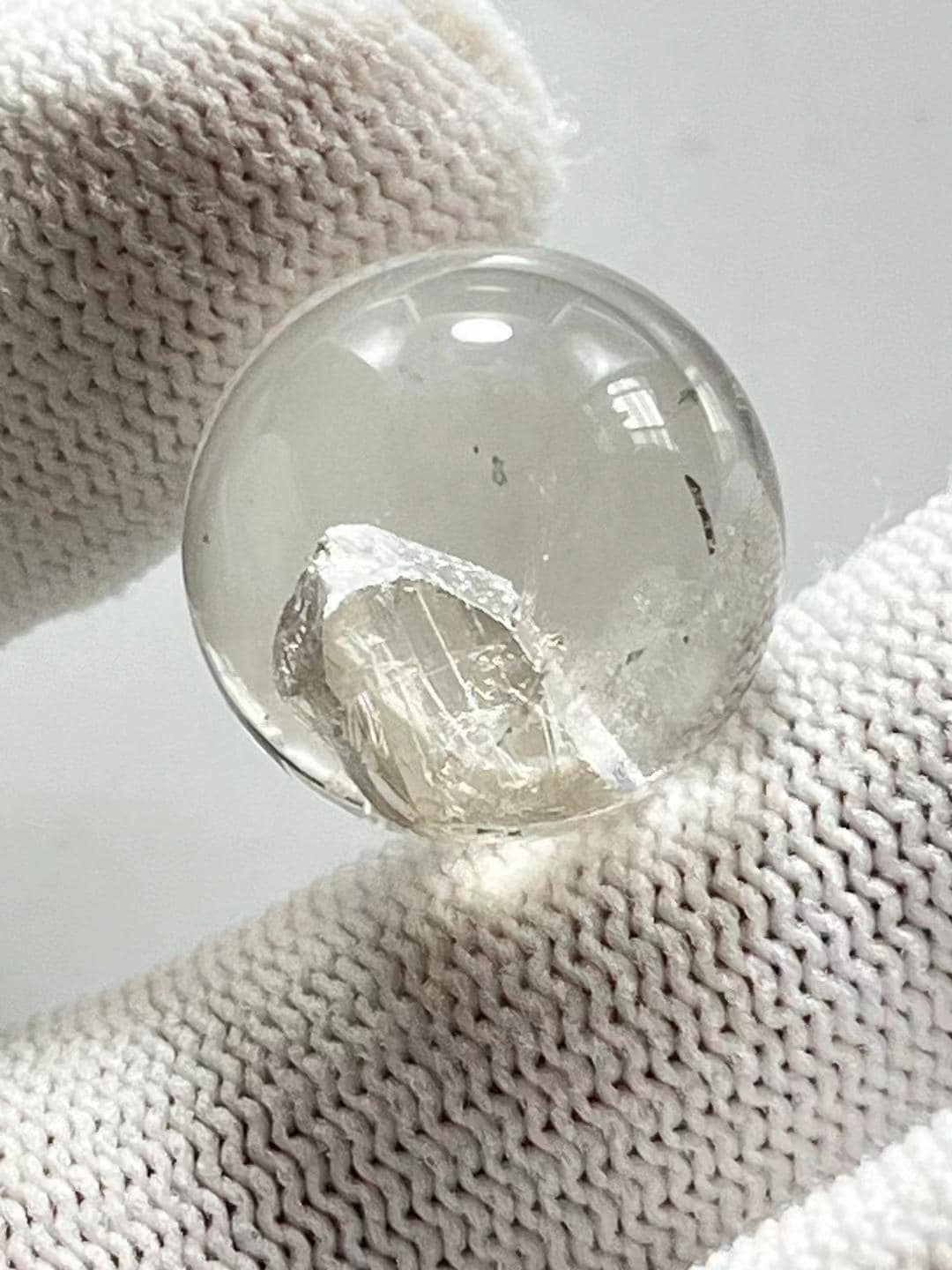 Inner Child Crystal Quartz Sphere,Quartz Tower Include in Natural Clear Crystal Ball,Healing Crystal ,Crystal Bead Pendant,Necklace Making